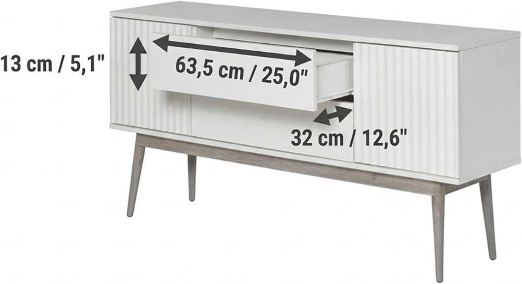 Jahnke Buffet »GRACE SB 150« Buffet bas, 2 portes & 2 tiroirs, design scandinave, largeur : 150 cm