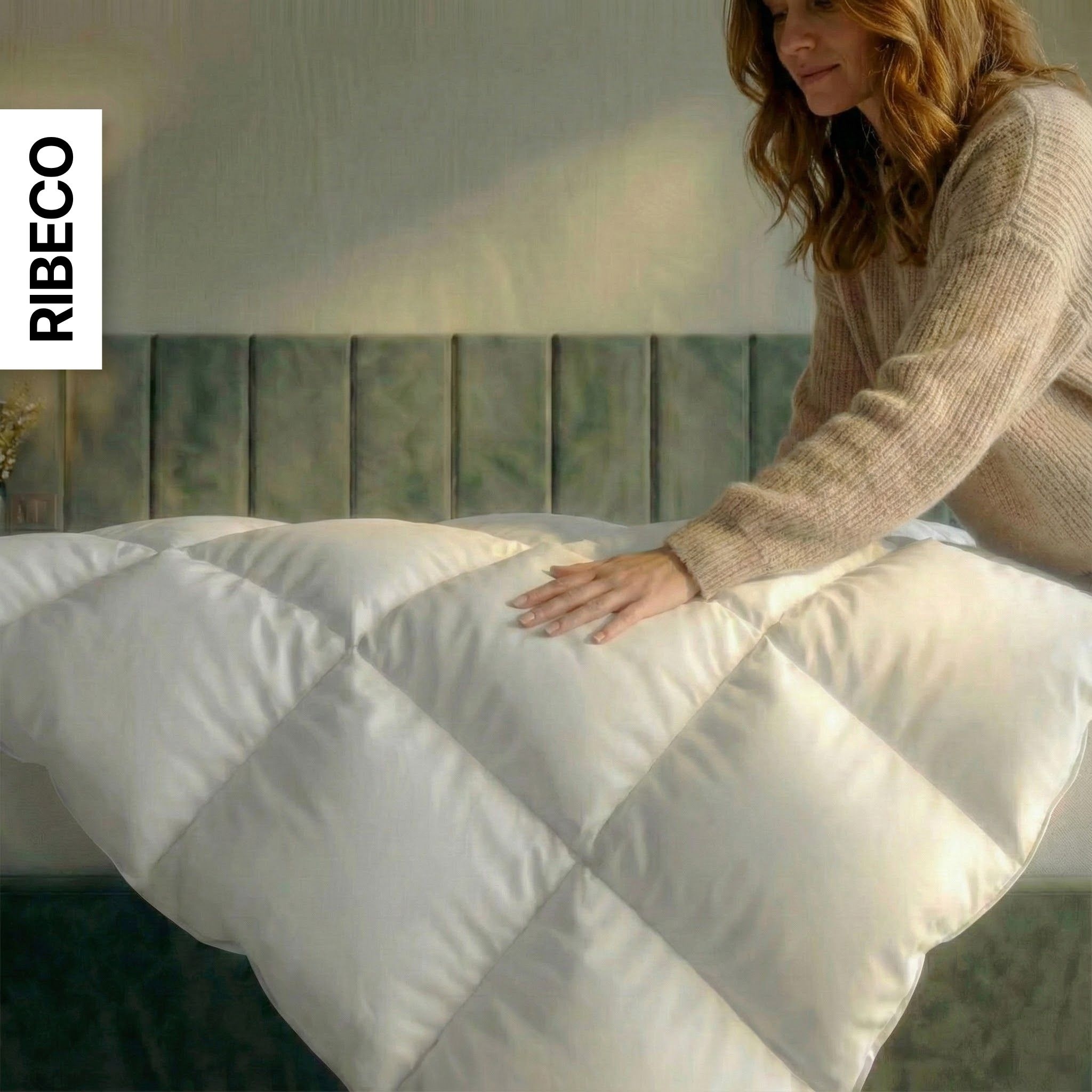 RIBECO Daunenbettdecke »Johanna, Bettdecke in 135x200 und 155x220cm und weiteren Grössen« leicht Füllung 80Daunen20Federn 1 Stk. tlg. Topseller, Daunen und Federn, Daunendecke, Federdecke, Made in Germany