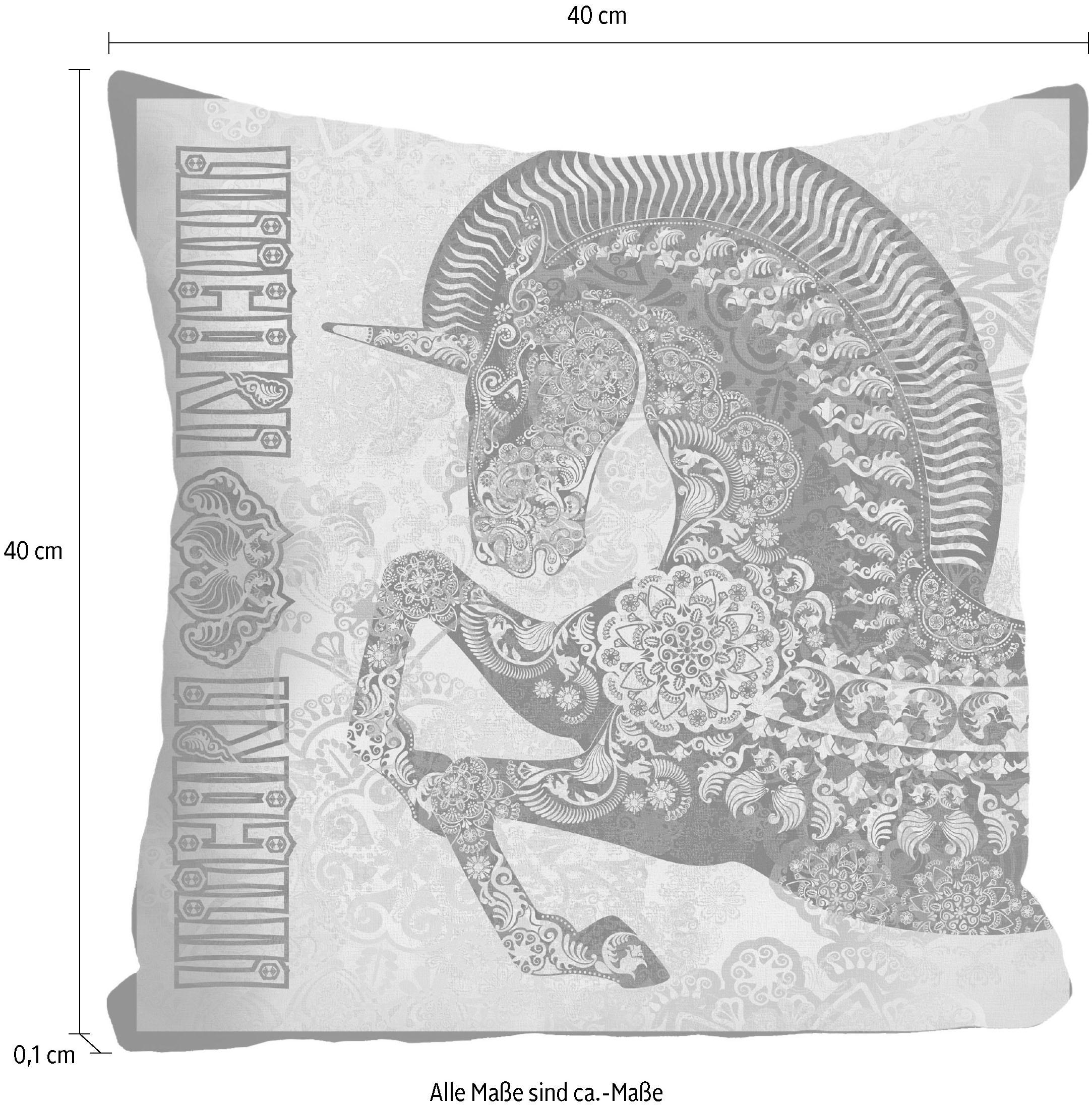 queence Dekokissen »»Einhorn«,« Kissenhülle ohne Füllung, 1 Stück