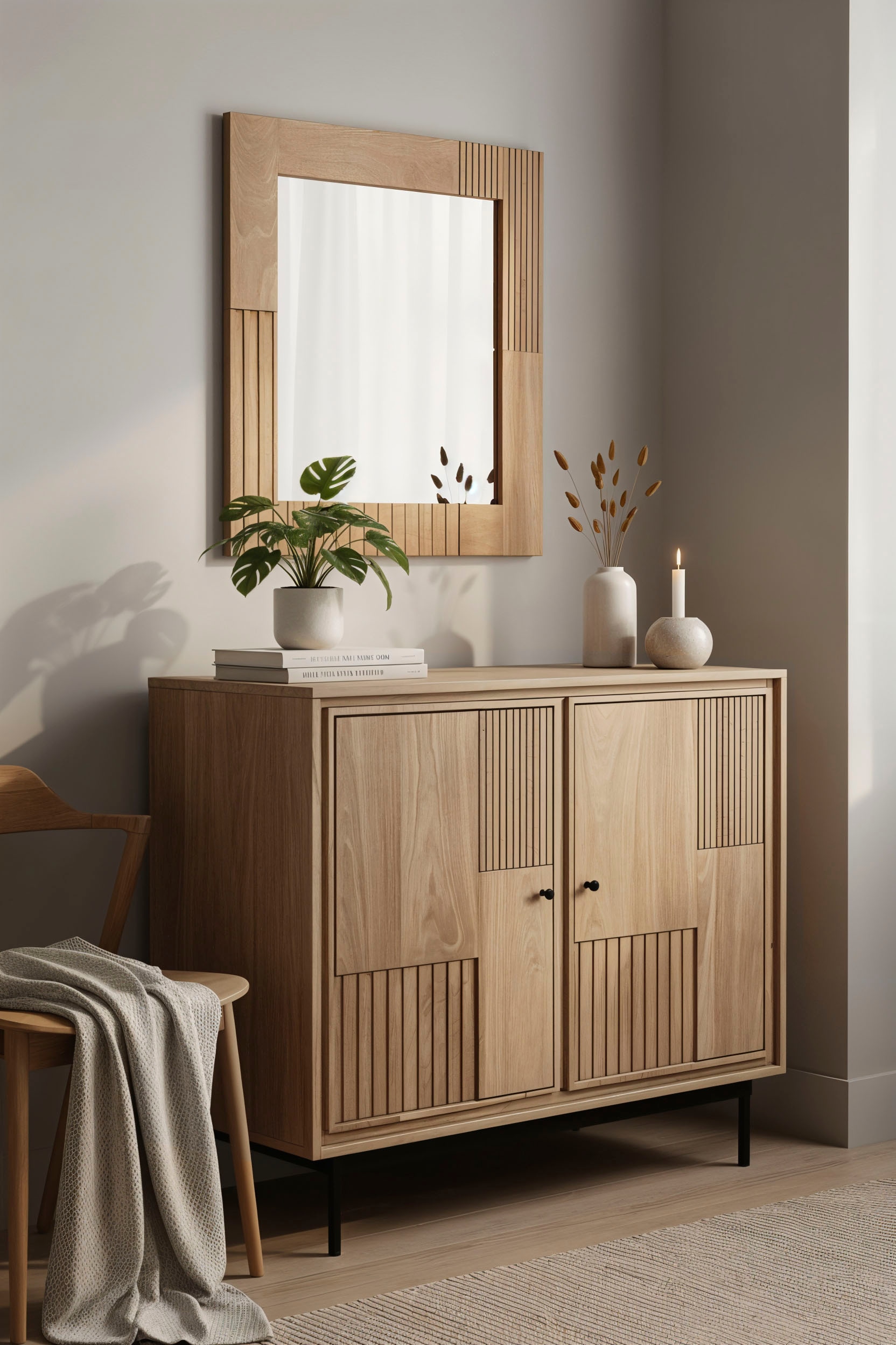 SIT Wandspiegel »Broome aus Mangoholz mit 10 cm Rahmen & Lamellendesign« Massiver Mangoholzrahmen mit natürlicher Maserung und Lamellenoptik