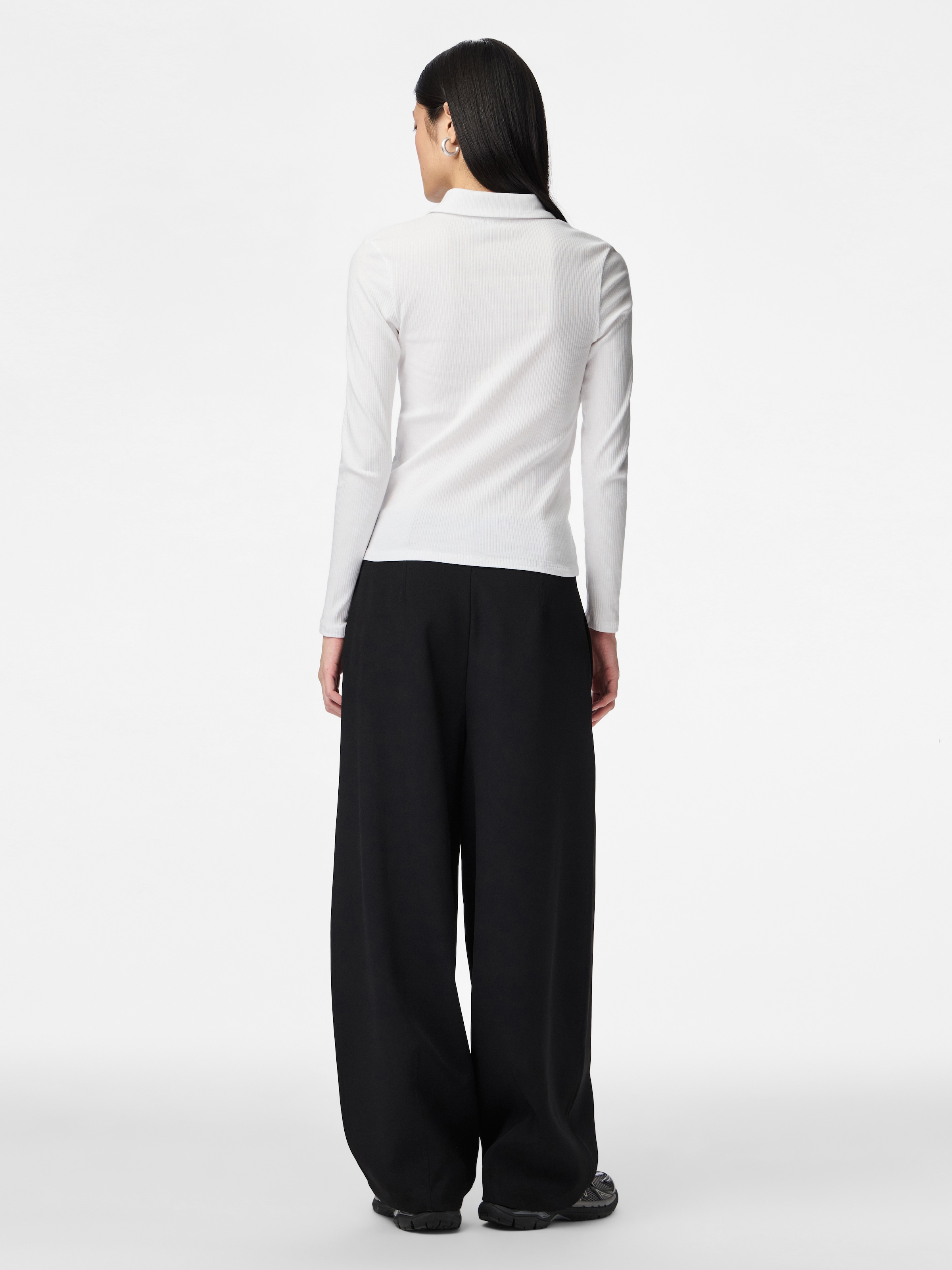 pieces Polo à manches longues »PCKITTE LS POLO TOP JRS NOOS« mit gerippter Struktur