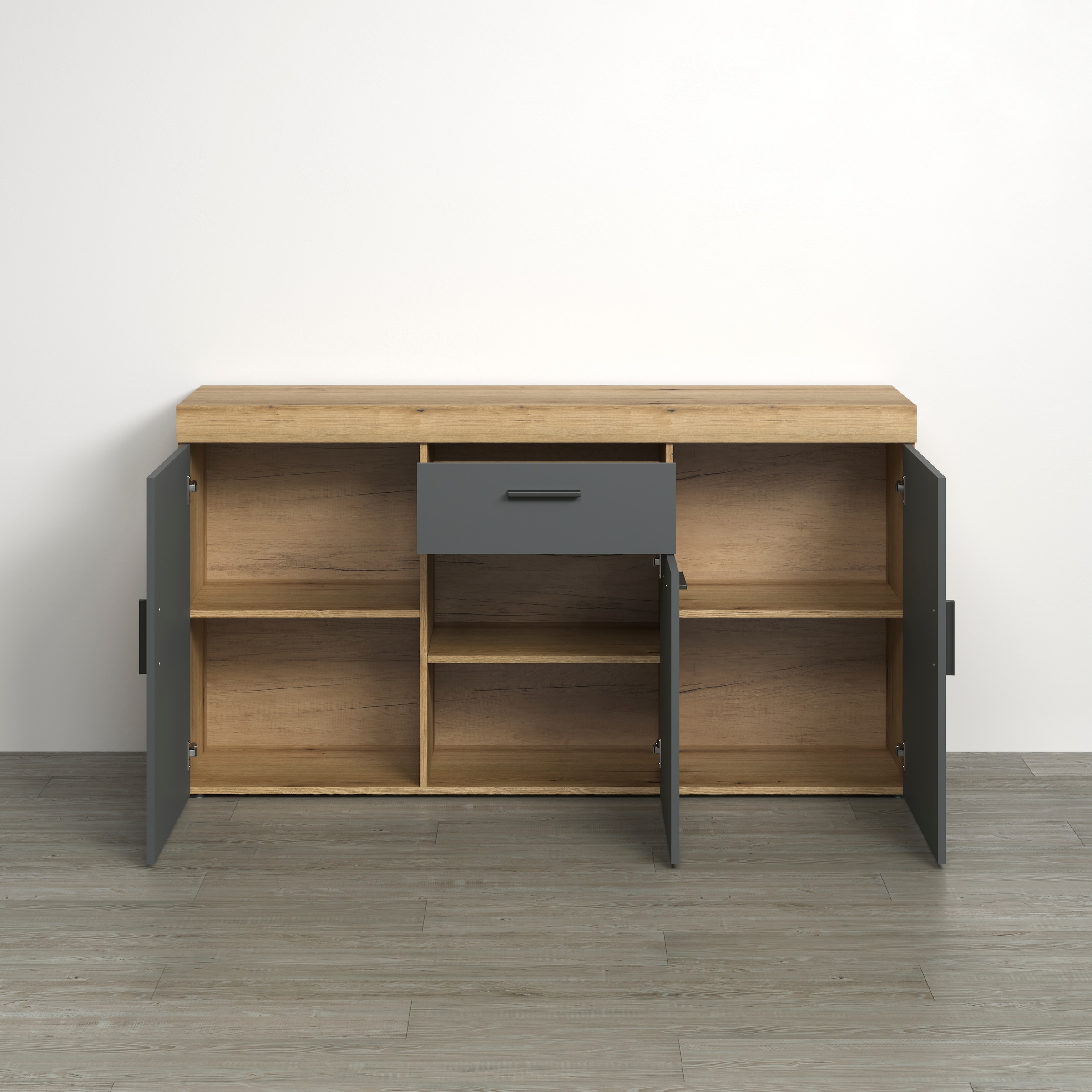 Home affaire Sideboard »Ghent« Packung, 1 cuis tlg. Sideboard mit 3 Türen & 1 Schublade - (B/T/H) 160/42/86 cm