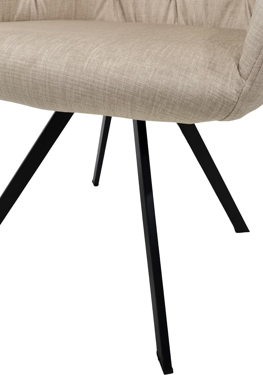 Kayoom Chaise rembourrée »Stuhl Georgia 125 2er-Set, gesteppter Rücken, samtweicher Bezug« (Set) 2 cuis360°-drehbar, elegante Steppung, mit Armlehne,  gesteppter Rücken