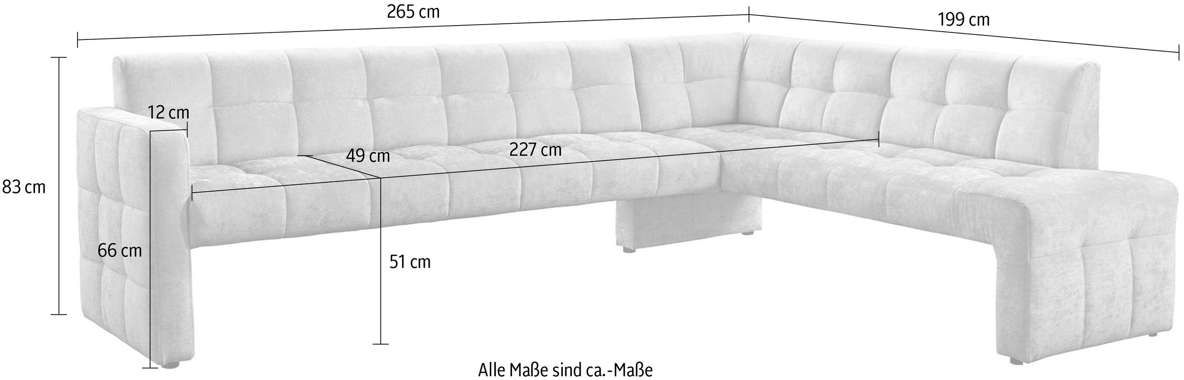 exxpo - sofa fashion Banc de salle à manger »Barista, bequem und elegant, hohe Bodenfreiheit« Eckbank Barista bequem und elegant, hochwertige Detailverarbeitung