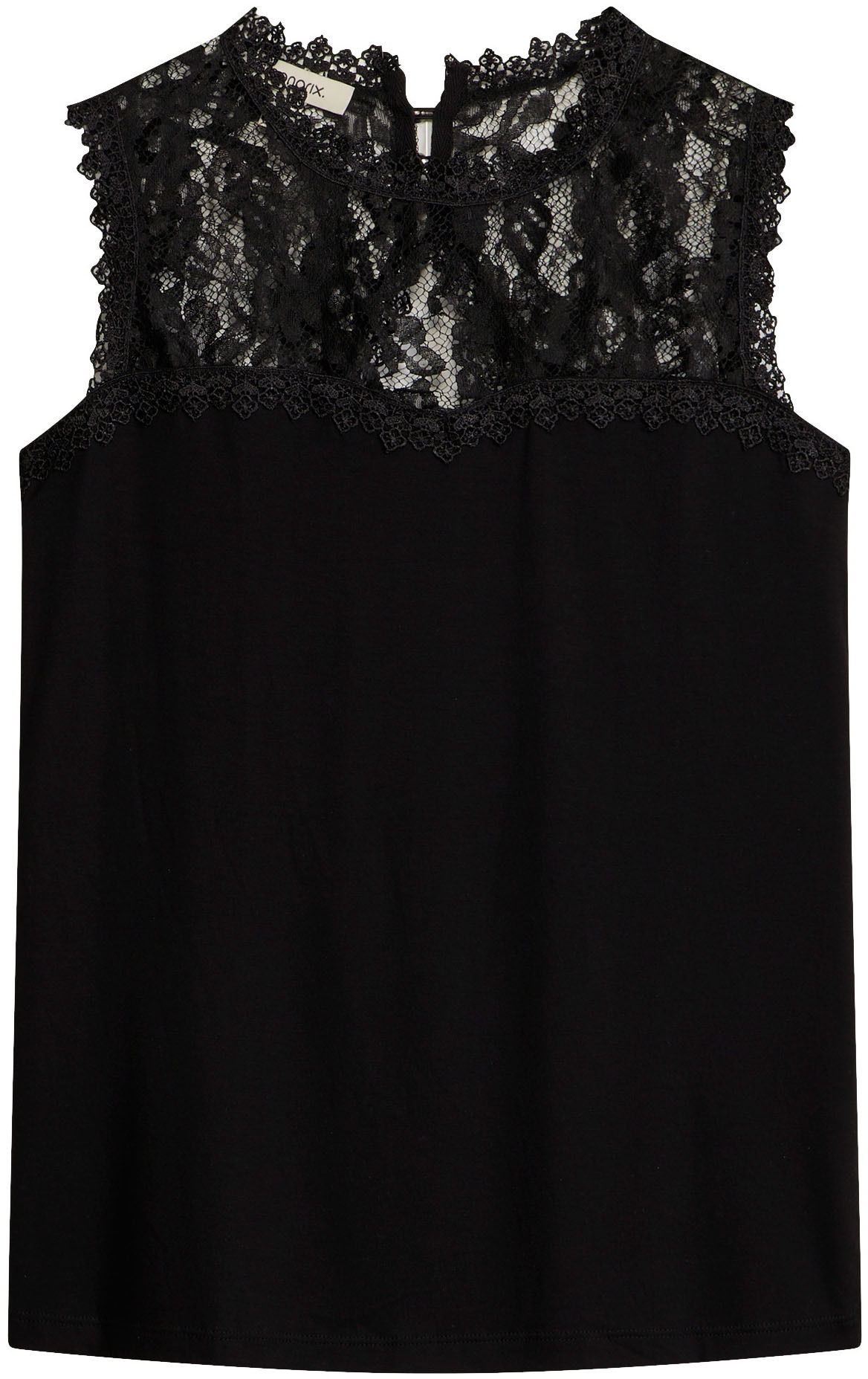 bonprix Haut de chemise 1 ajusté, avec détails en dentelle, fermeture raffinée au dos