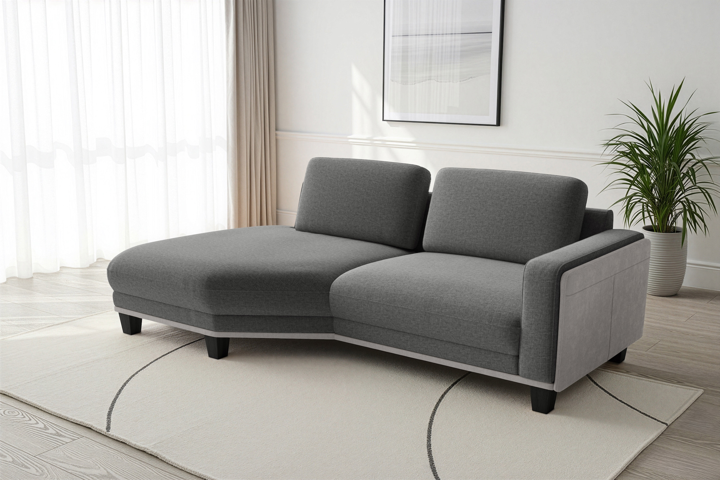 sit&more Ecksofa »Concept« Modernes Sofa in drei Fussfarben zur Auswahl