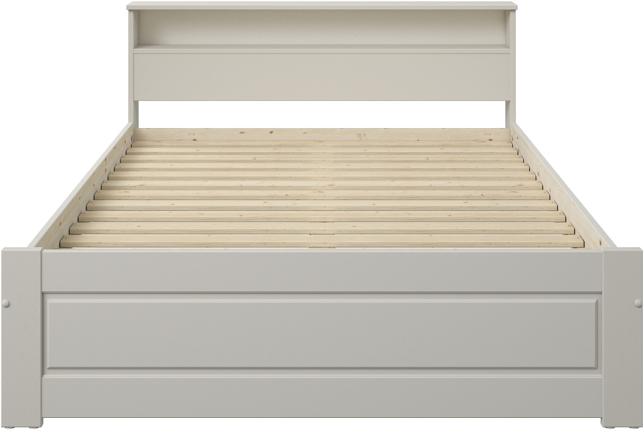 GOODproduct Lit en bois massif »FLAVION,  Jugendbett, Stauraum, FSC® zertifizierte Kiefer« Largeur : 90, 140, 180,  Produit de qualité, étagère, aspect cassette, tiroir en option