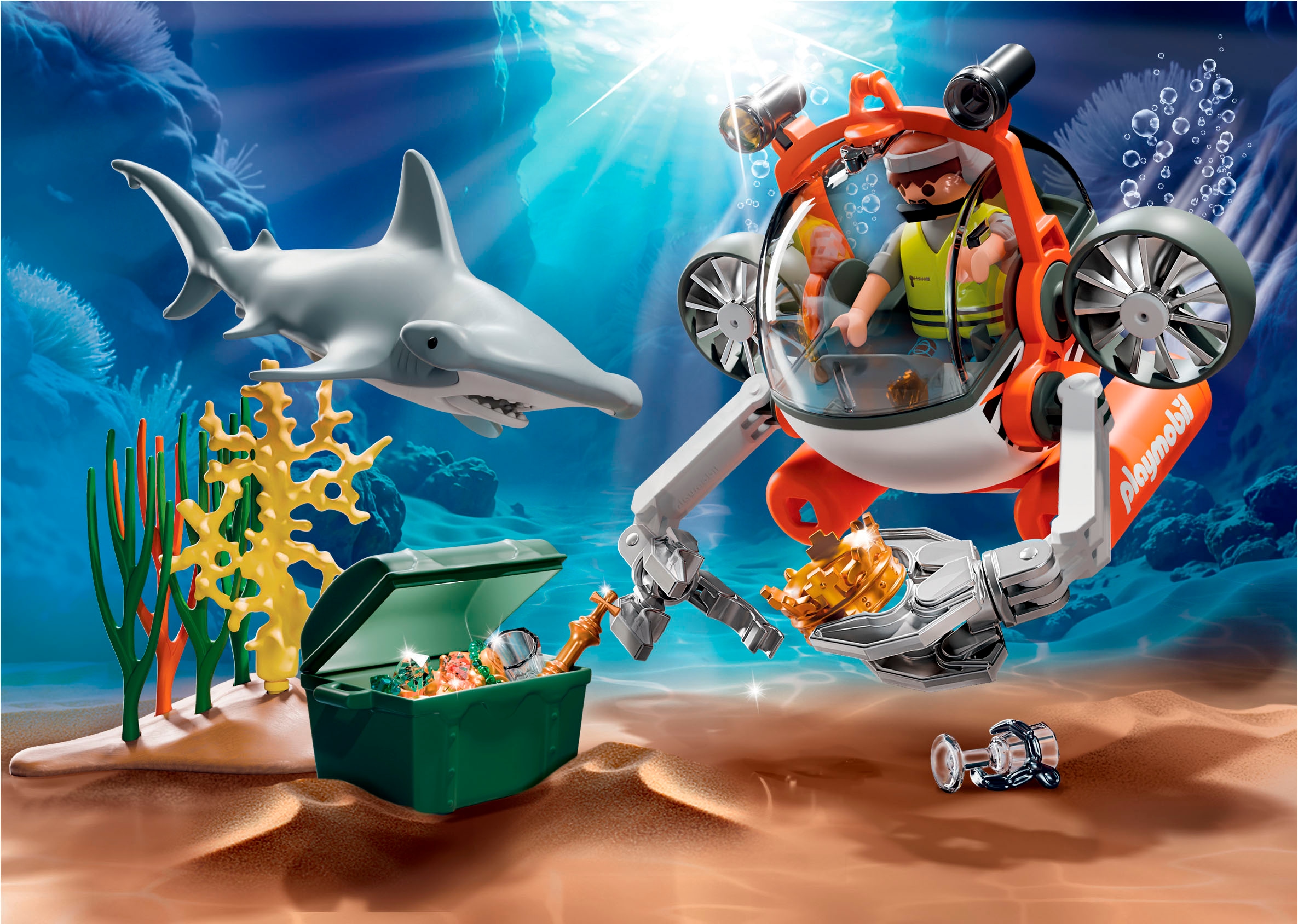 Playmobil® Konstruktions-Spielset »Schatzsuche mit U-Boot (71860), Action Heroes« Made in Europe