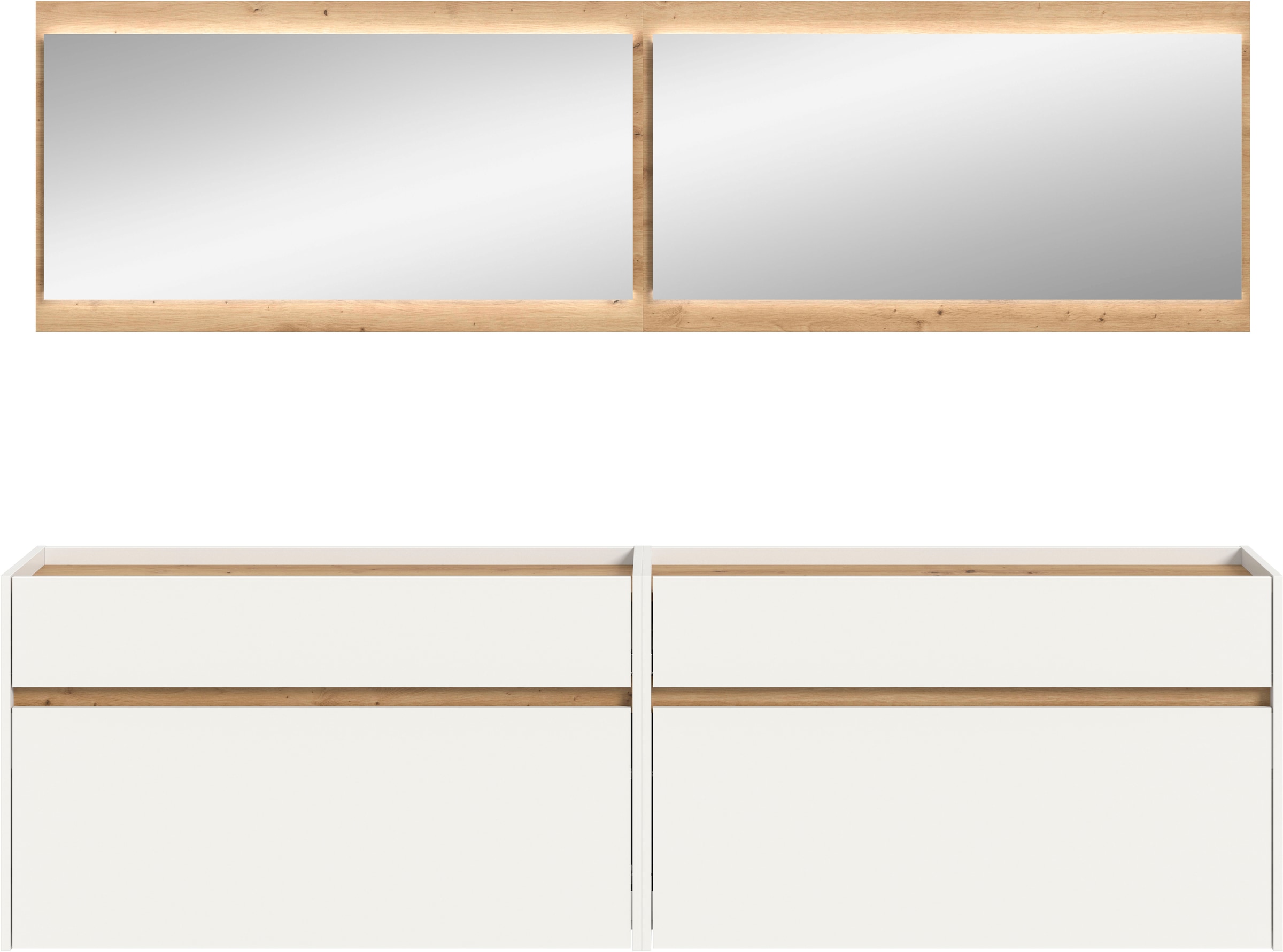 INOSIGN Ensemble de vestiaires »EVRID, 4-teilig, Breite 220 cm, inkl. Beleuchtung« best. aus: 2x Kommode und 2x Spiegel, 4 cuis tlg.