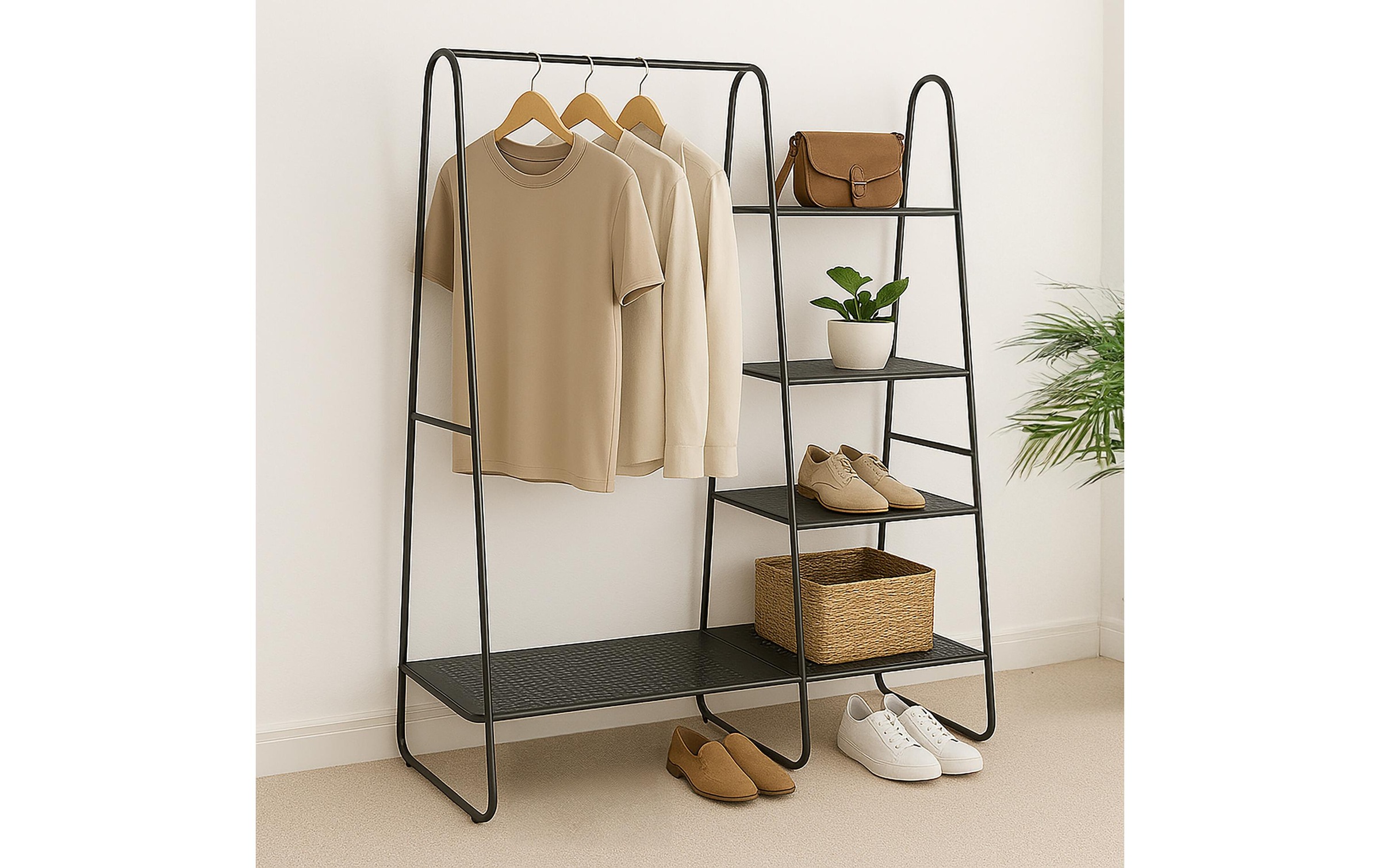 relaxdays Porte-manteau »mit 5 Böden«