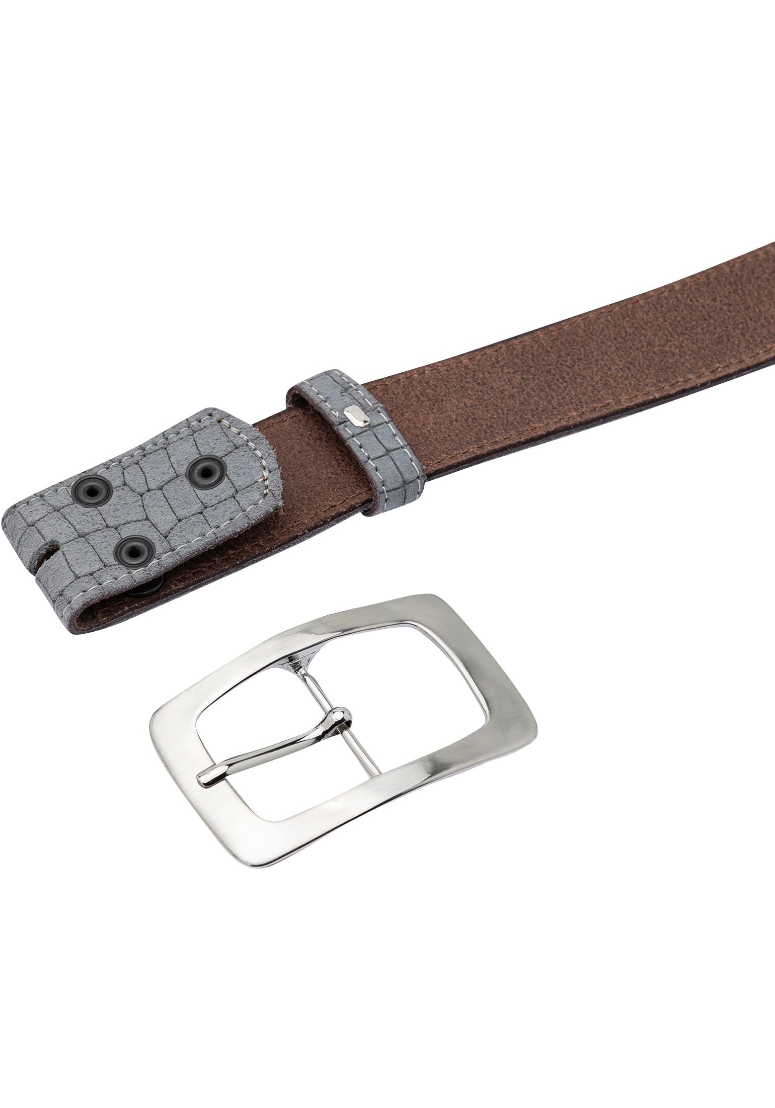 Rettungsring Gürtel Ceinture en cuir mit austauschbarer Schliesse »Dorn Einfach Gross Satiniert«