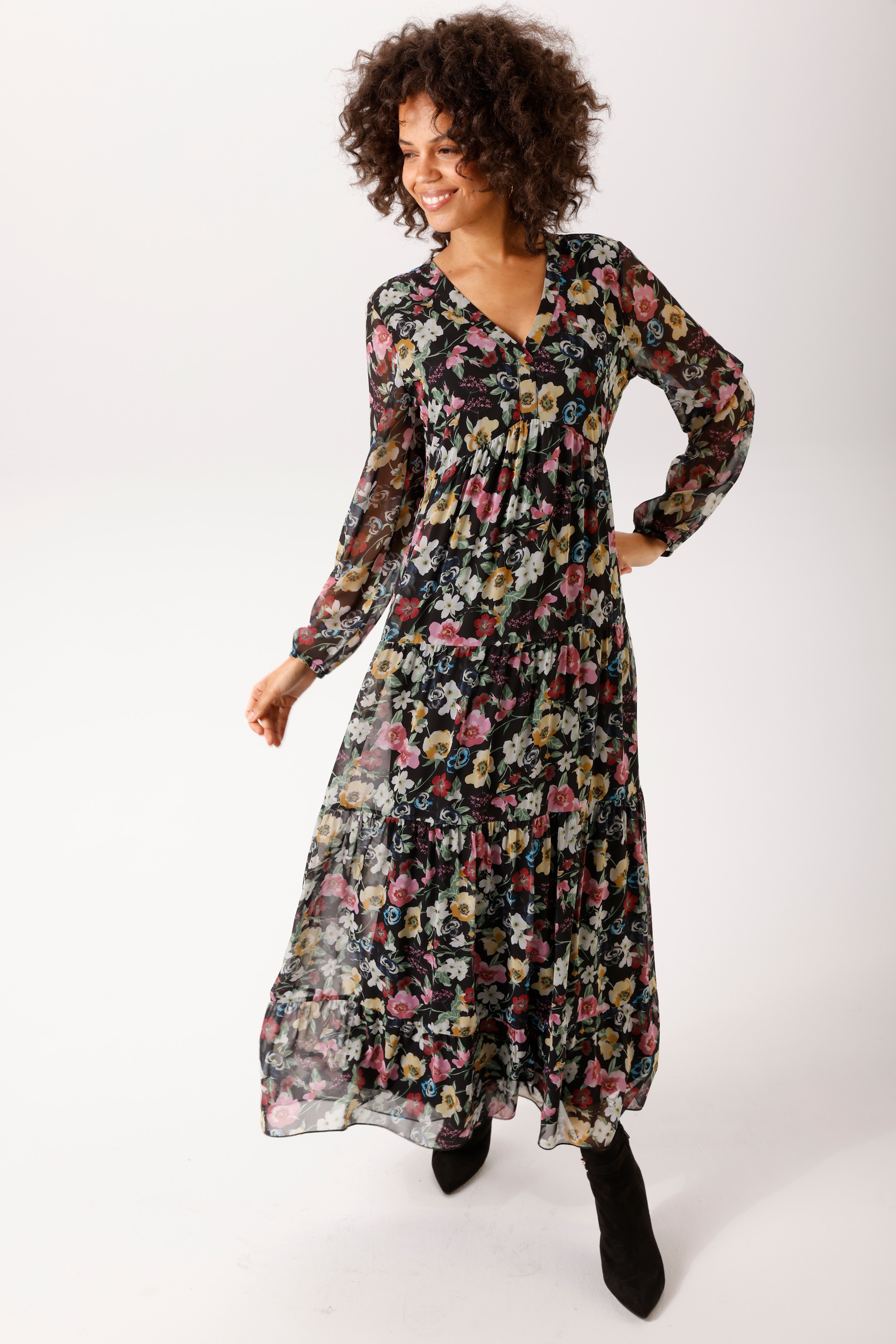 Aniston CASUAL Maxi robe avec imprimé floral coloré et romantique - NOUVELLE COLLECTION