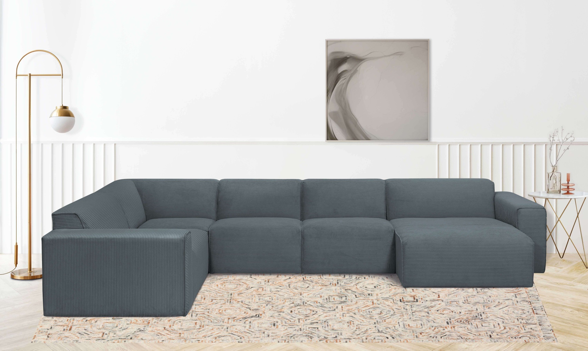 GOODproduct Wohnlandschaft »Clayton Breite 371 cm, U-Form« in einem trendigen Cord-Bezug, verschiedene Kombinationen verfügbar