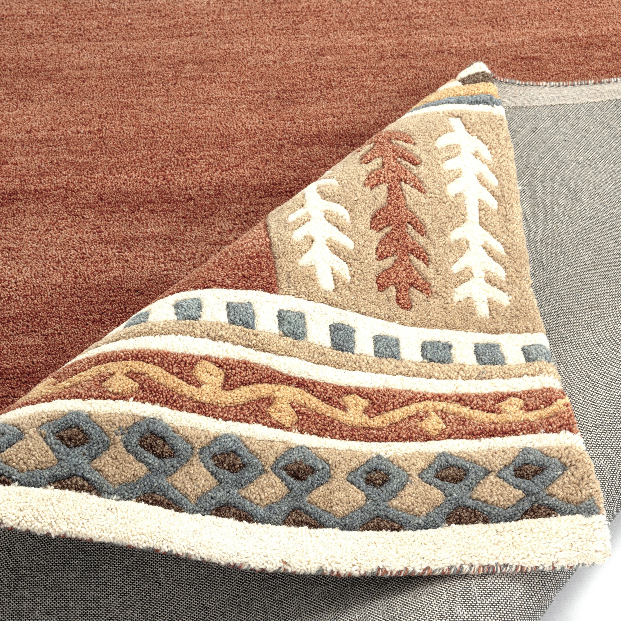 THEKO Wollteppich »Nuno, reine Wolle,  Handgefertigt, mit Bordüre« rechteckig 14 mm Höhe handgetuftet, Wohnzimmer, Schlafzimmer, Esszimmer, auch als Läufer