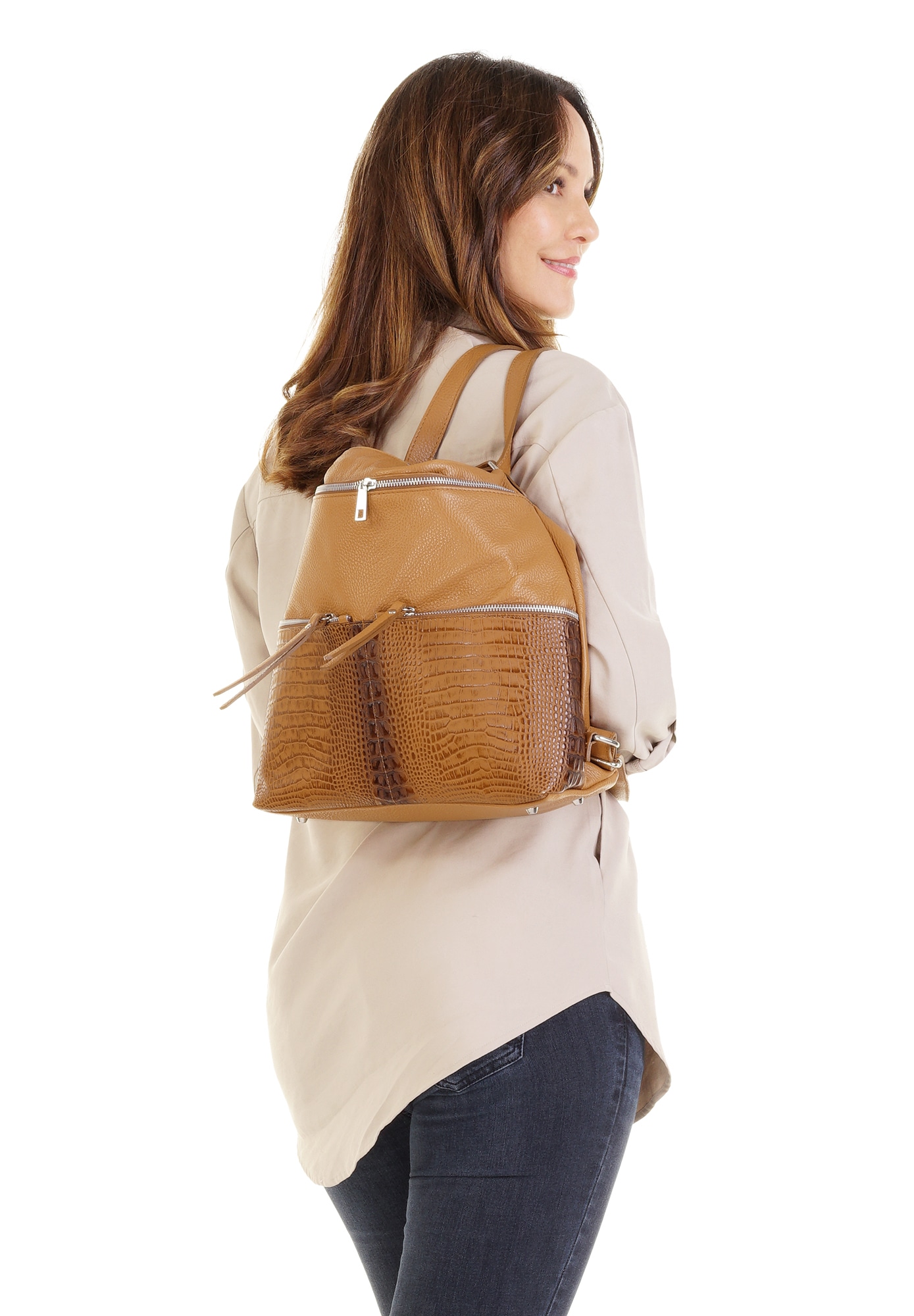 Samantha Look Umhängetasche echt Leder, Made in Italy
