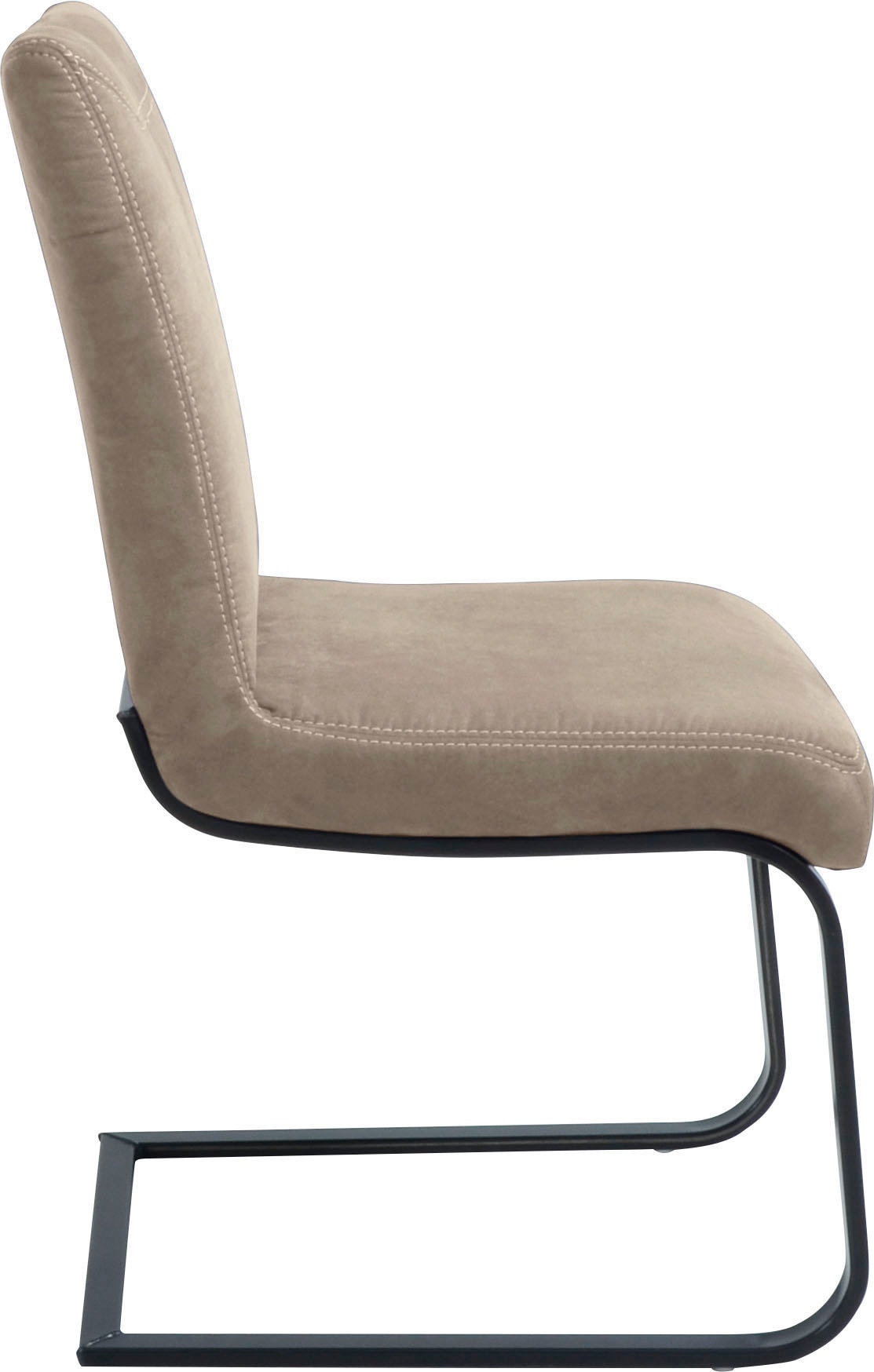 K+W Komfort & Wohnen Chaise cantilever »Floyd« () couture contrastée, piètement à suspension en tube carré en fer brut noir