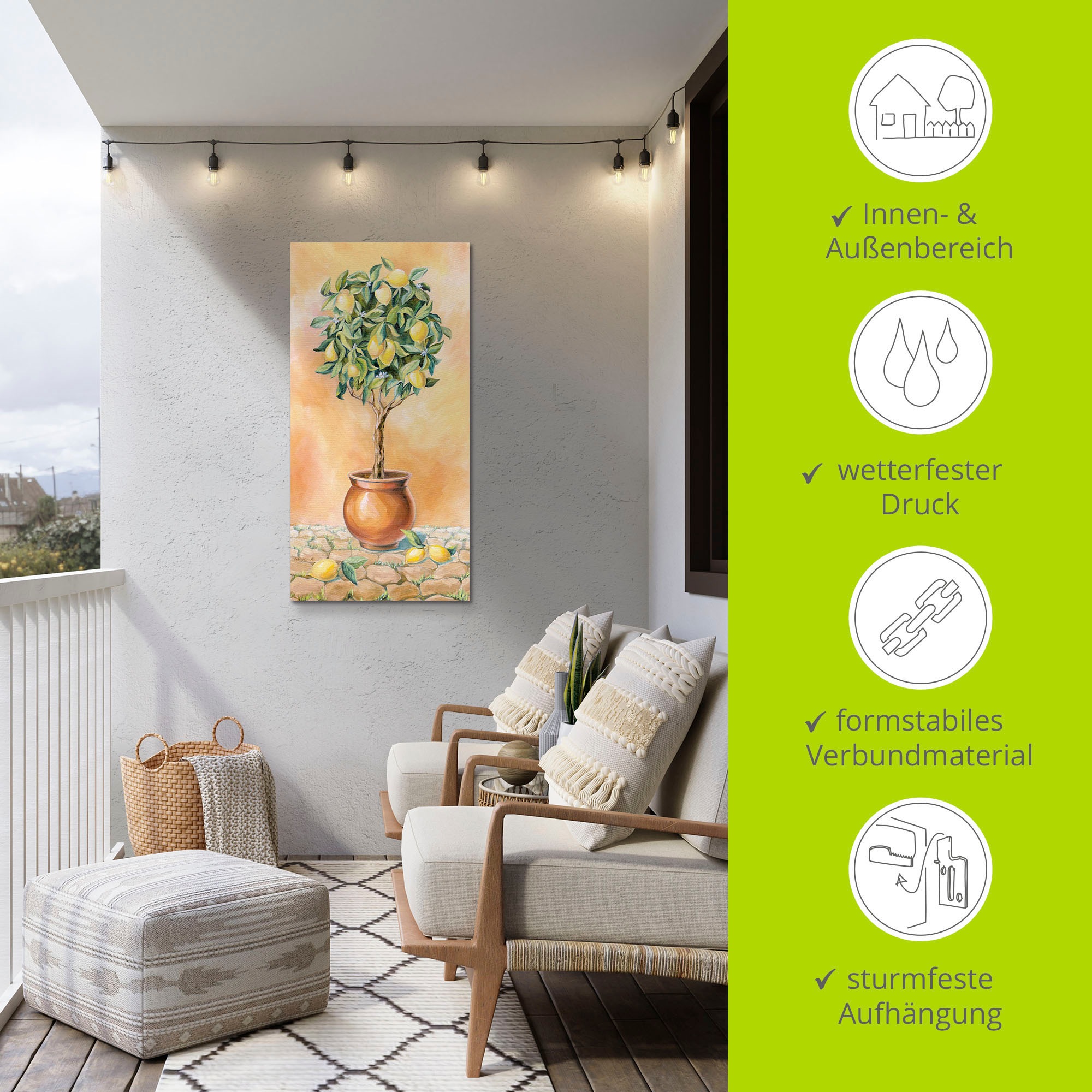 Artland Fresque murale »Zitronenbaum I« 1 cuis tlg. als Alubild, Leinwandbild in verschied. Grössen