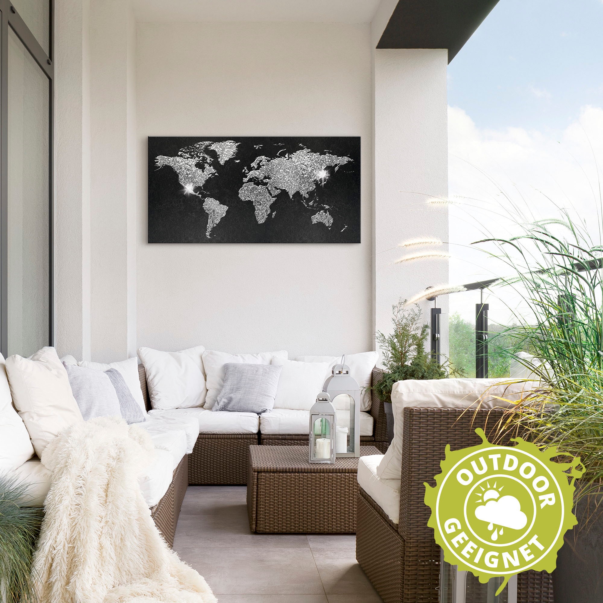 Artland Wandbild »Weltkarte Glitzer« Land- & Weltkarten 1 Stk. tlg. als Alubild, Leinwandbild, Poster in verschied. Grössen