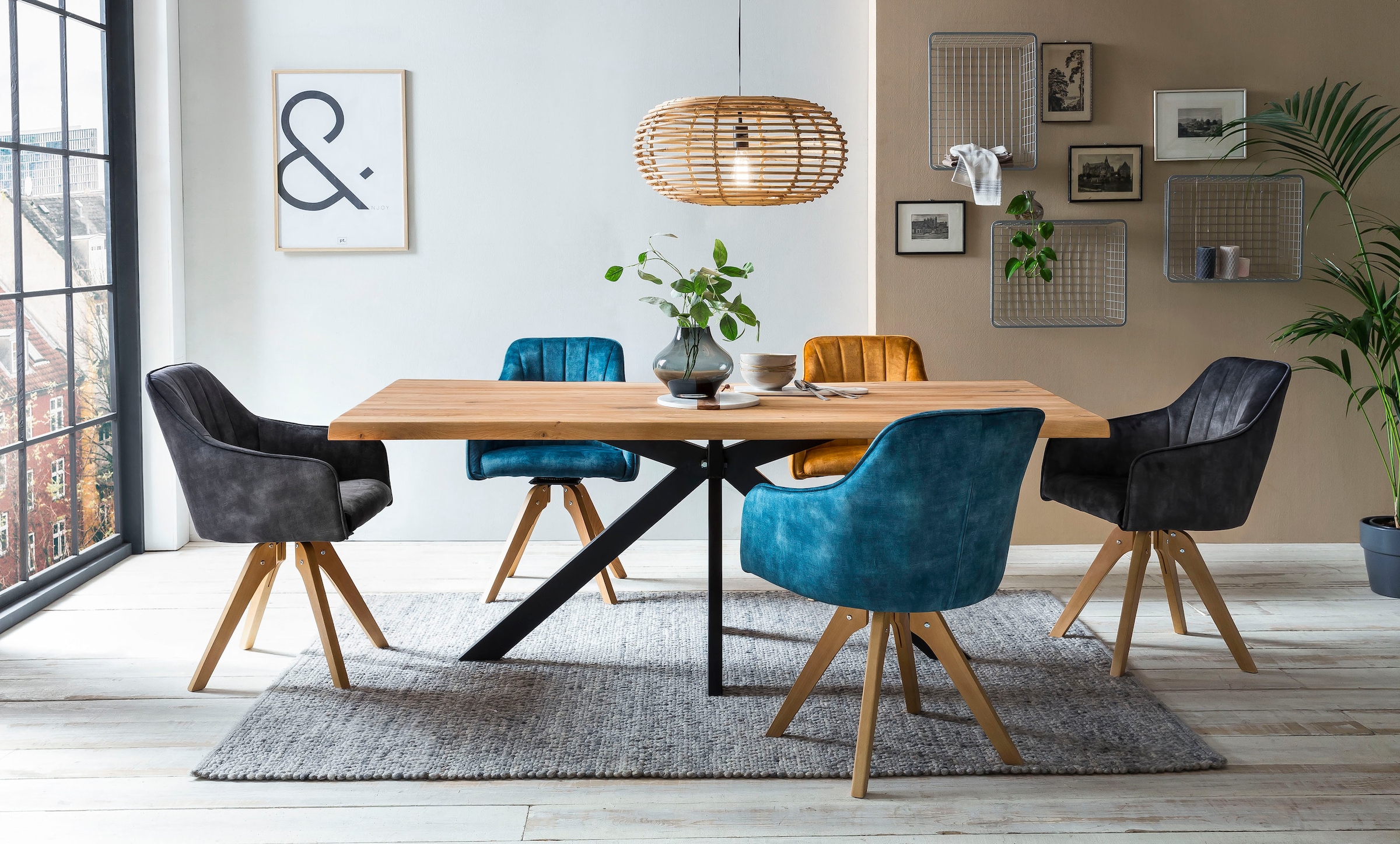 Home affaire Drehstuhl »Sa Calobra« (Set) 2 Stk.mit Rückensteppung