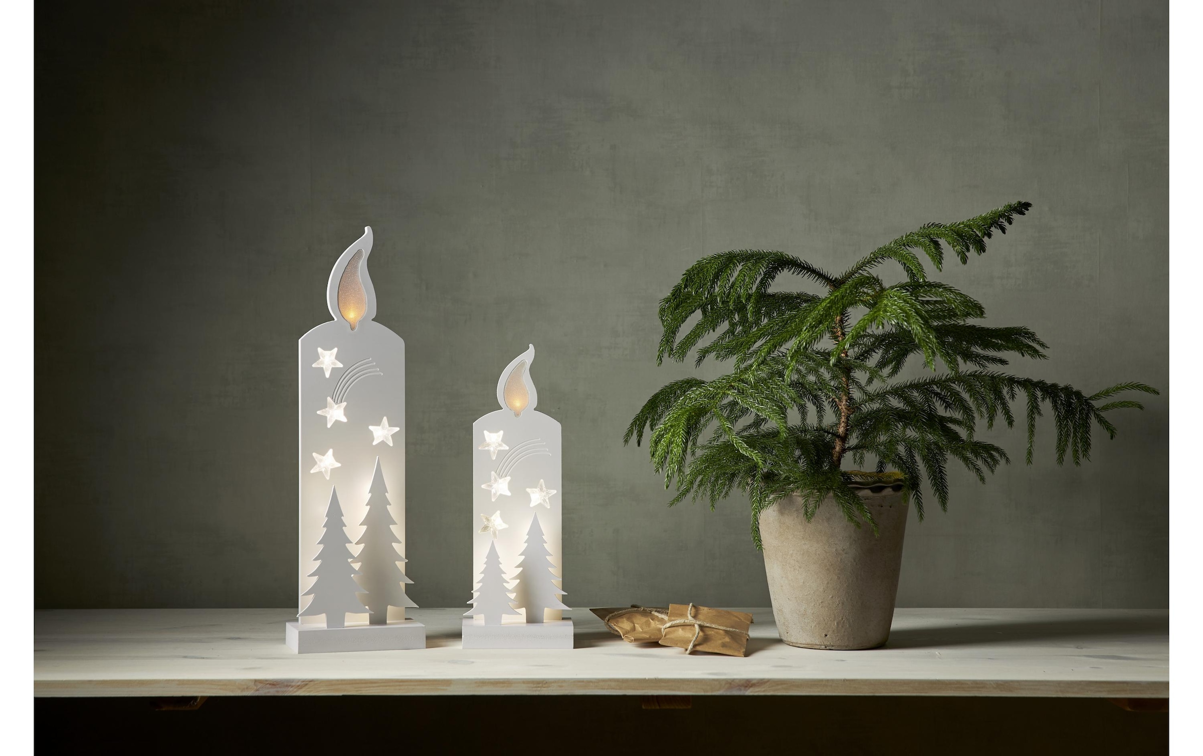 Parforce Traditional Hunting LED-Kerze »mit  Sternen und Tannen«