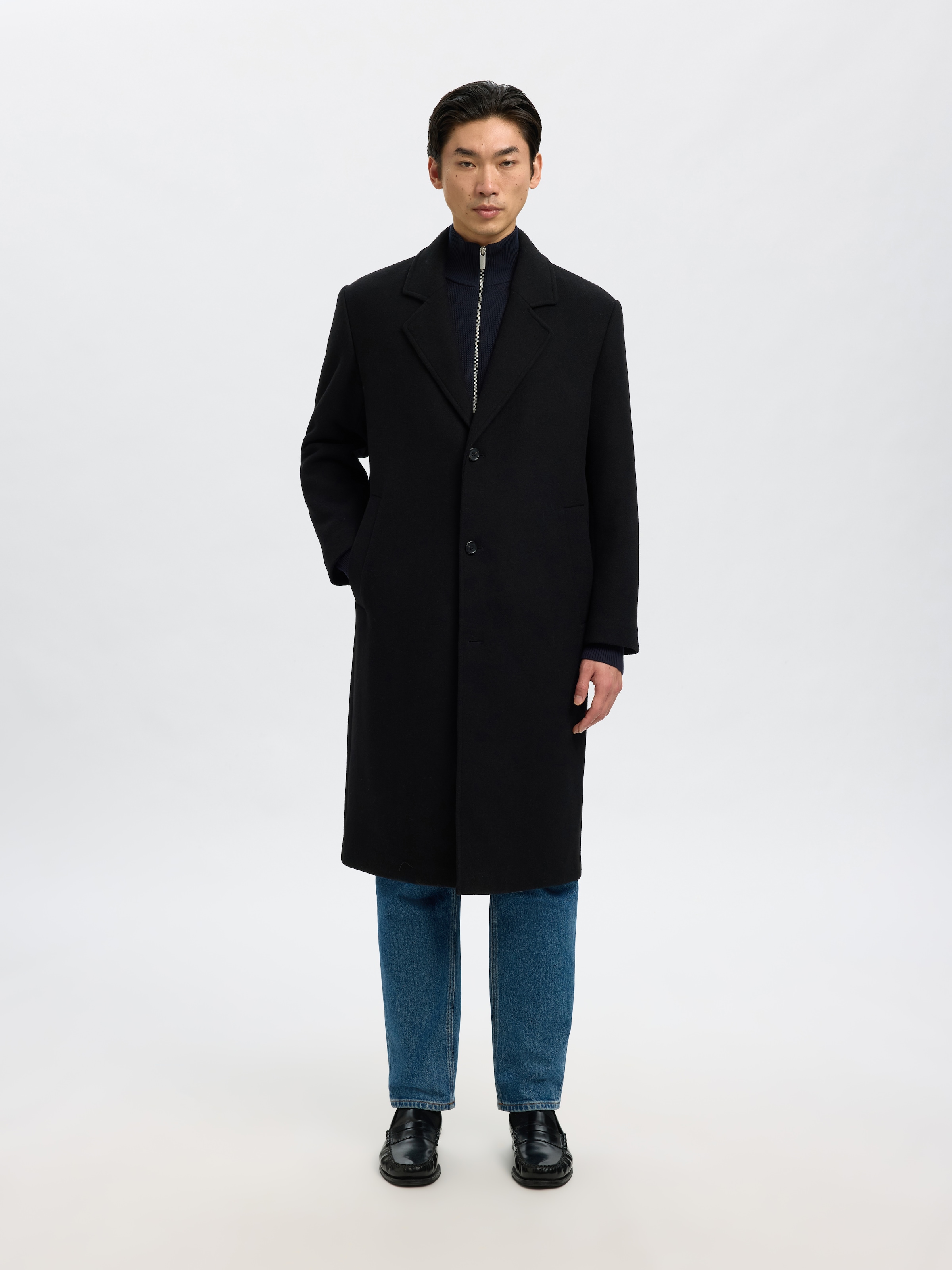 SELECTED Veste en tricot »SLMDANE LS KNIT STRUCTURE FULL ZIP NOOS« coton, coupe régulière