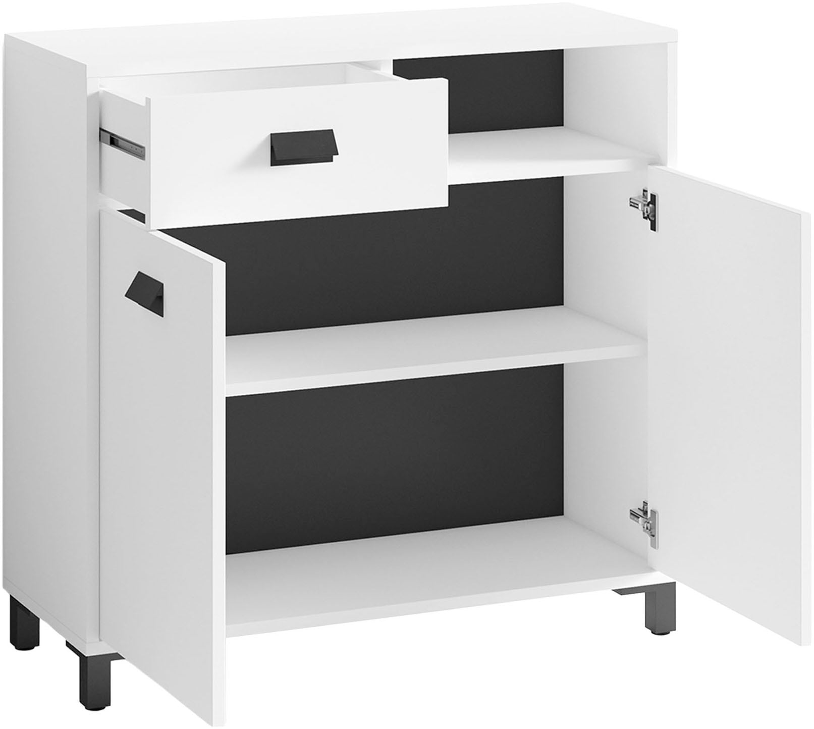 byLIVING Badkommode »Wellness« 80cm Badezimmer Kommode mit Metallgriffen und viel Stauraum