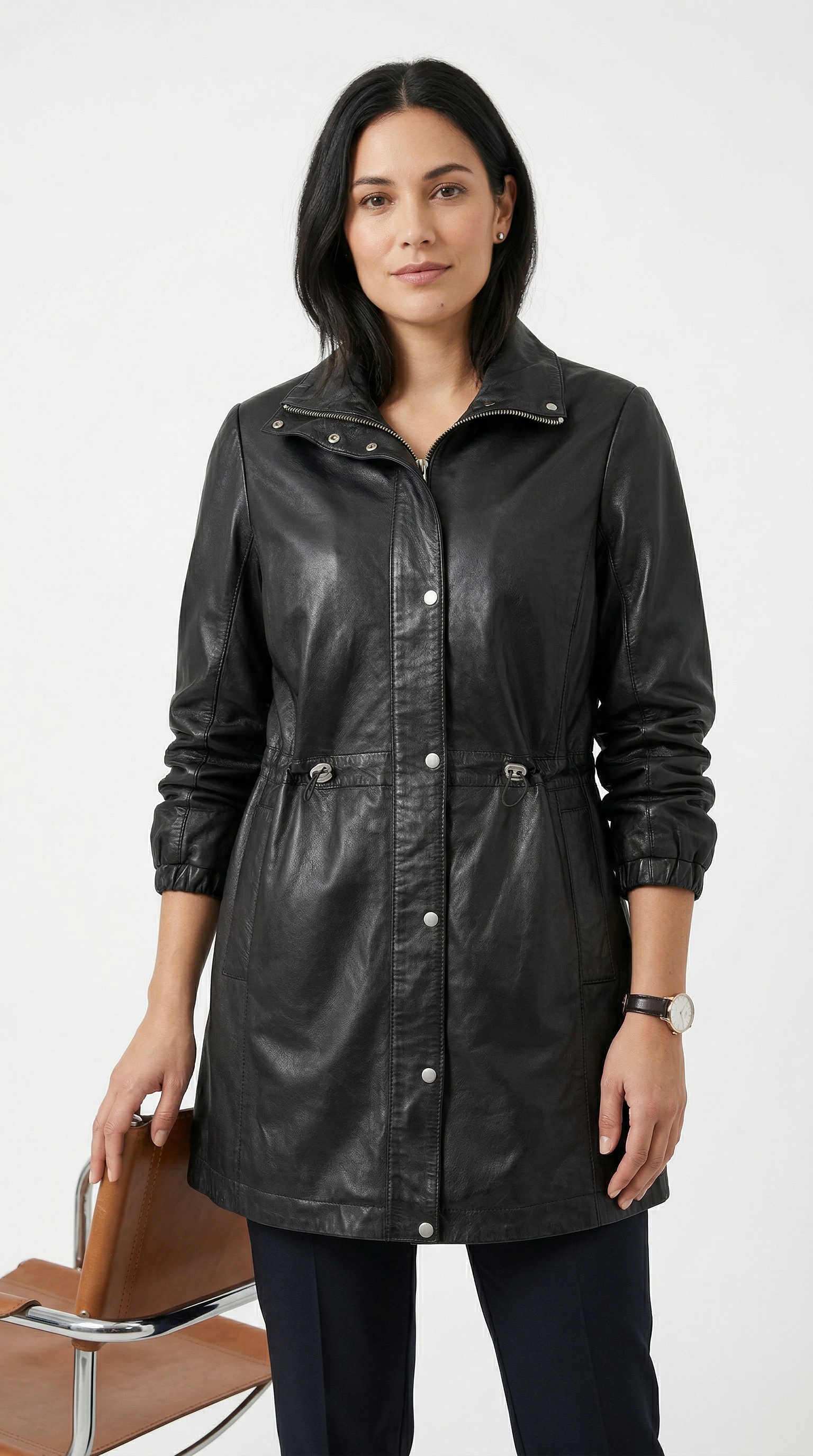 Mauritius Lederjacke »MWCharlott« Mantel mit verstellbarer Taille