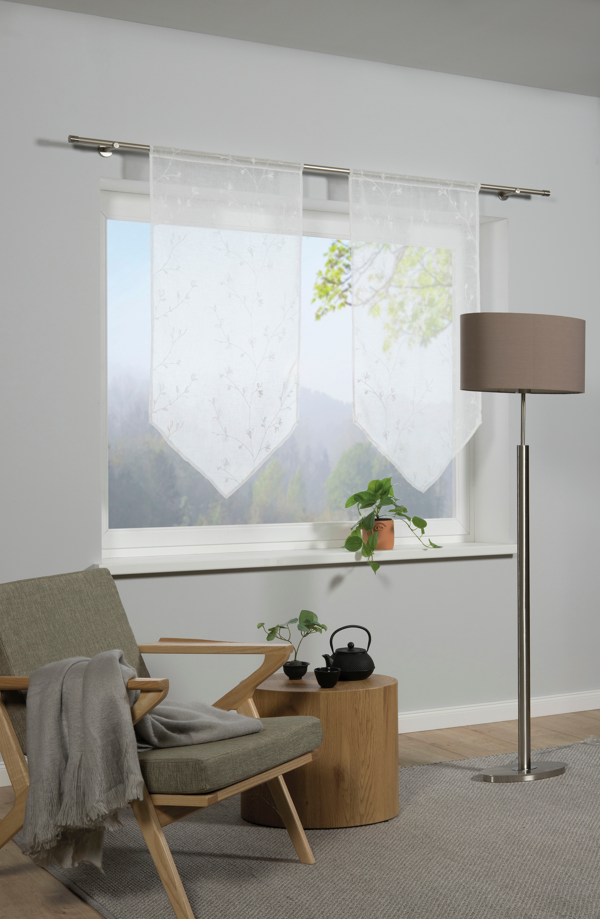 GARDINIA Rideau »weiss« Passage tige 1 cuis tlg. transparent, Polyester, Panneaux mit Stickerei