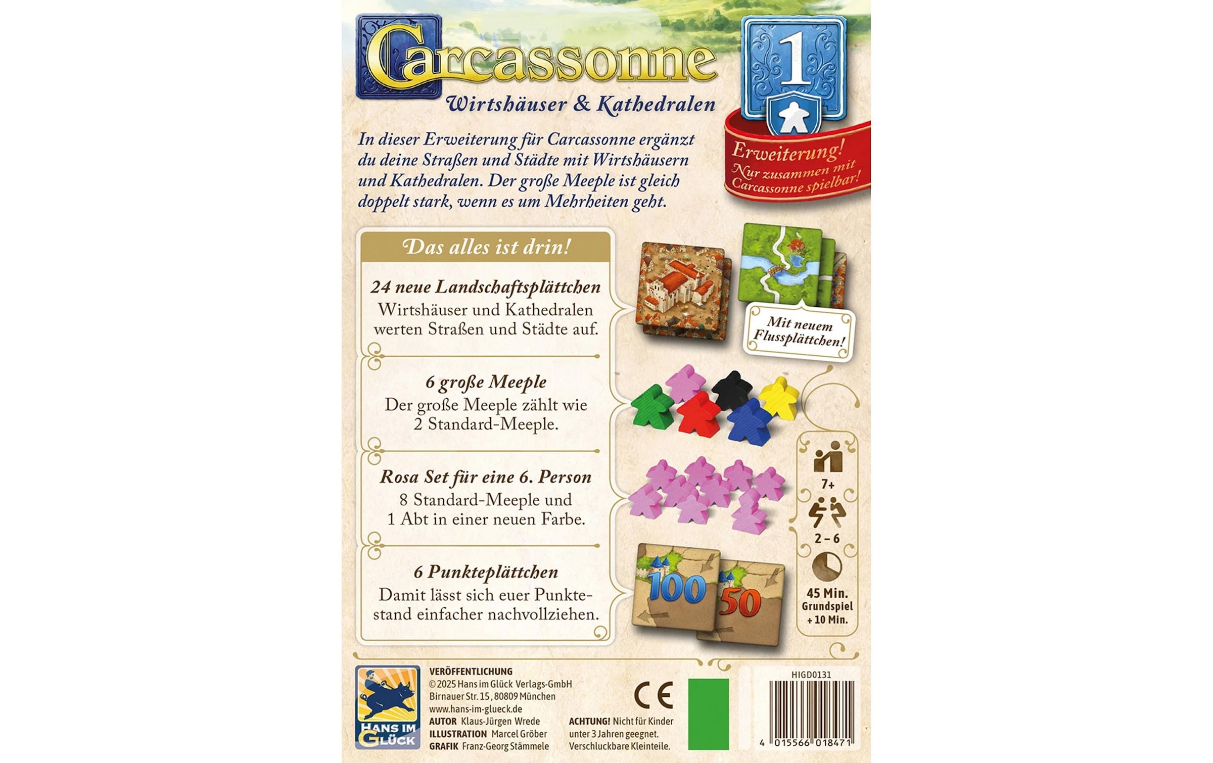 Hans im Glück Jeu »Carcassonne Wirtshäuser und Kathedralen (d)«