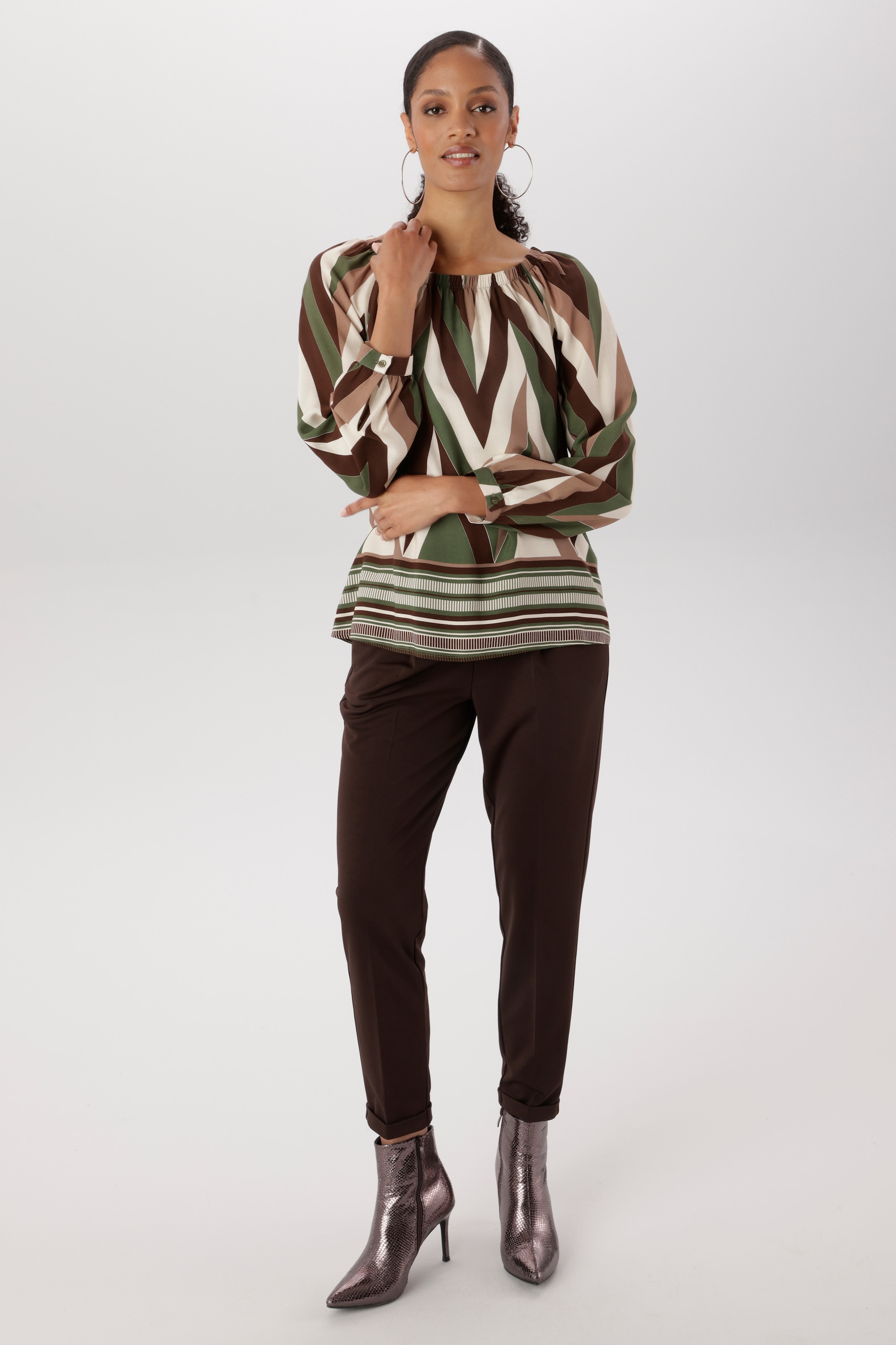 Aniston SELECTED Pantalon à enfiler  avec plis creux