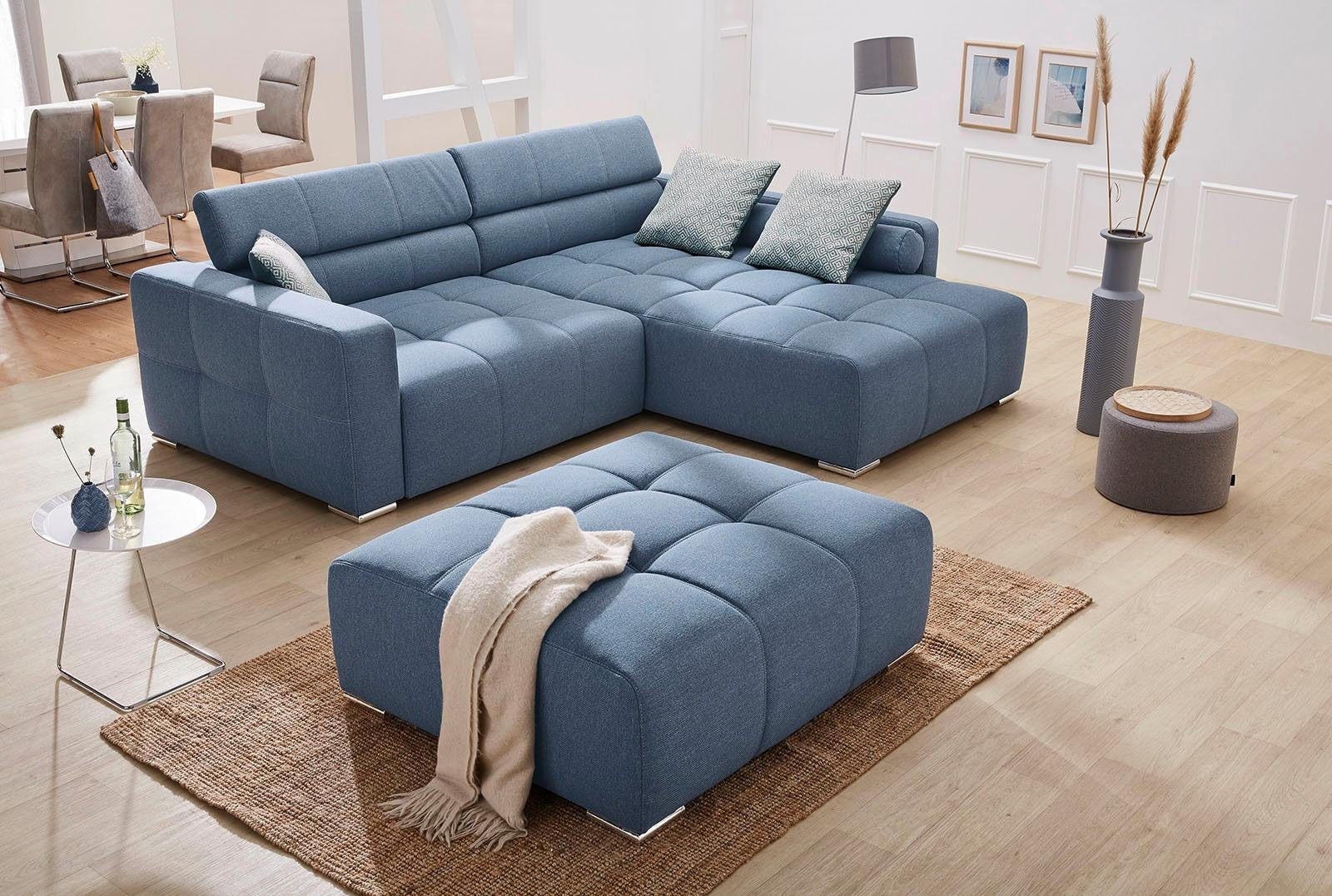 Jockenhöfer Gruppe Ecksofa »Salerno L-Form« im Big-Sofa-Style, mit Kopf- bzw. Rückenteilverstellung und Zierkissen