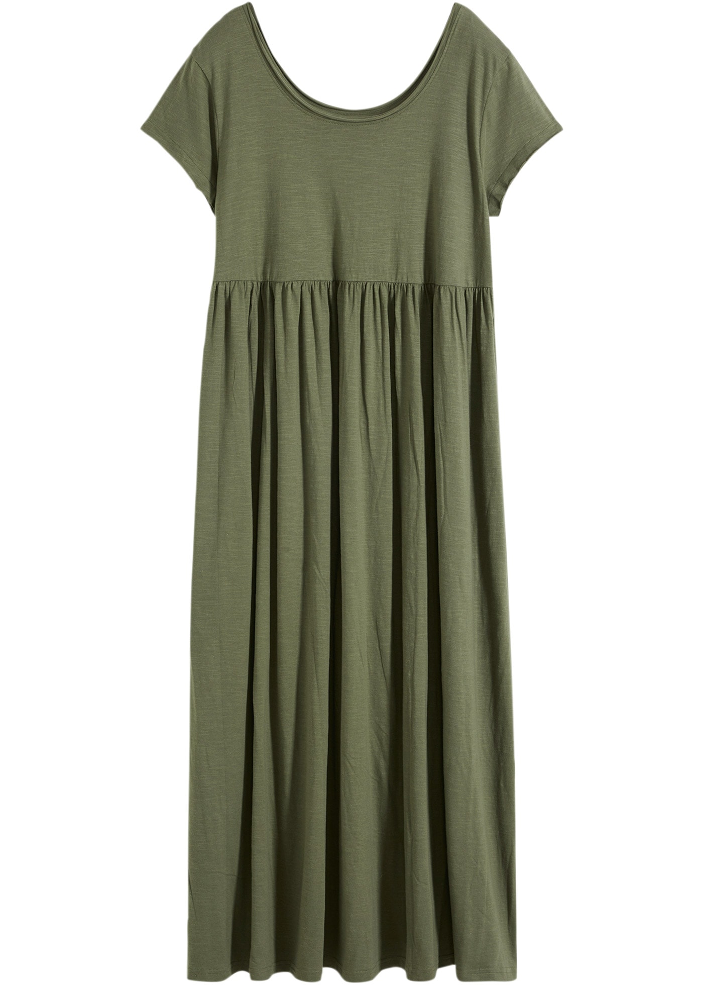 bonprix Robe midi »Midikleid aus reiner Baumwolle« aus reiner Baumwolle, lockere Passform, mit Schlitzdetail