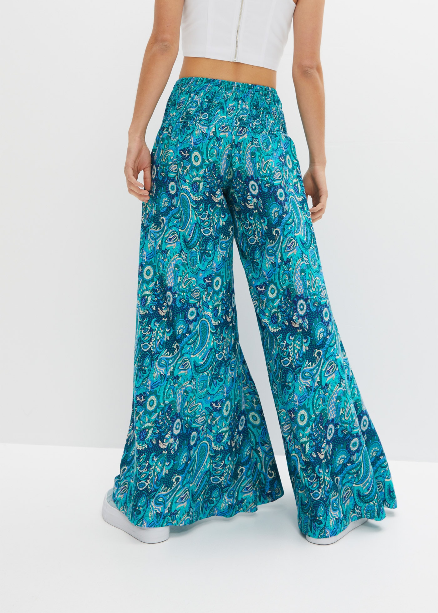 bonprix Palazzohose  aus reiner Viskose, Loose Fit, sehr weites Bein, Paisley-Alloverprint