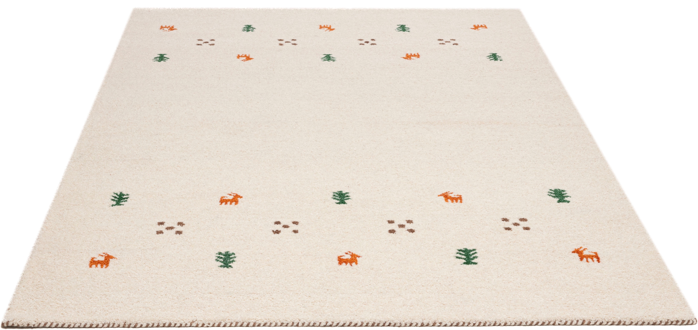 THEKO Tapis en laine »Gabbeh Motiv, Handweb Teppich, Tiermotiv,  reine Wolle, handgewebt« Rectangulaire 14 mm Höhe reine Wolle, handgewebt, Wohnzimmer, Schlafzimmer, Esszimmer