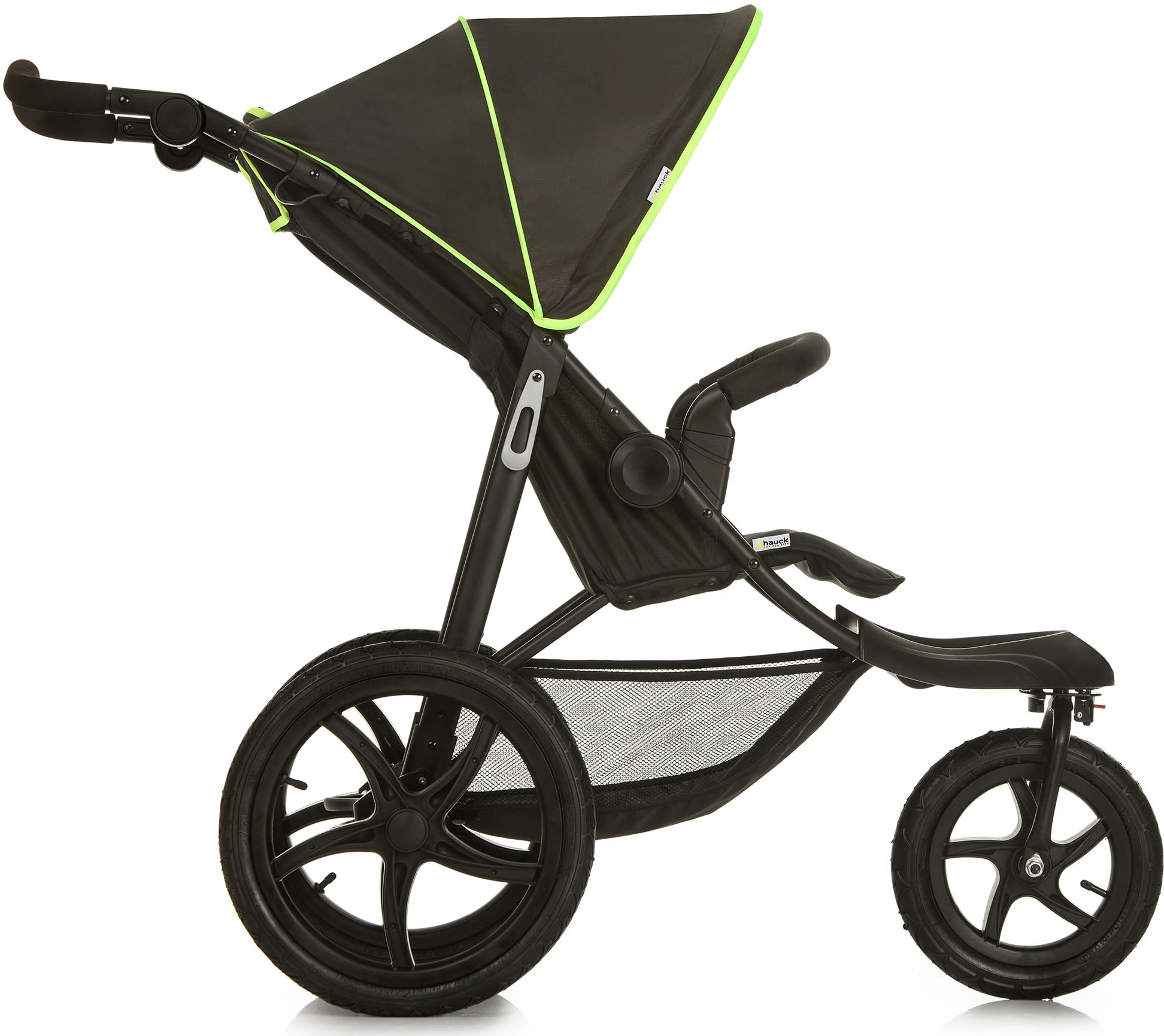 Hauck Poussette à trois roues »Runner black/neon yellow« mit schwenk- und feststellbarem Vorderrad