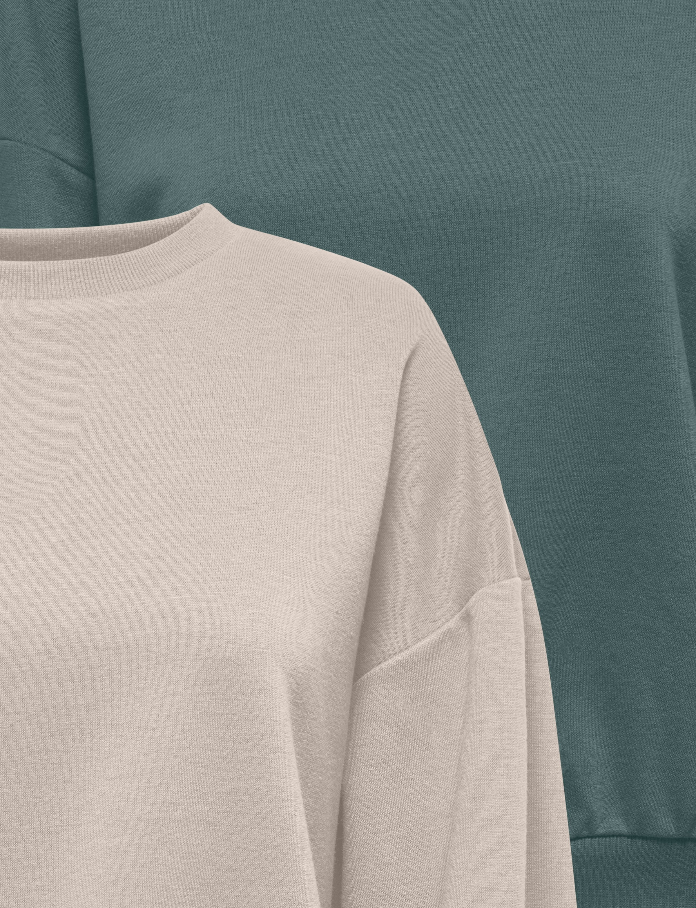 ONLY Sweat-shirt »ONLBROOKE L/S O-NECK SOLID 2 PACK SWT«, 2 mélange coton, coupe régulière

