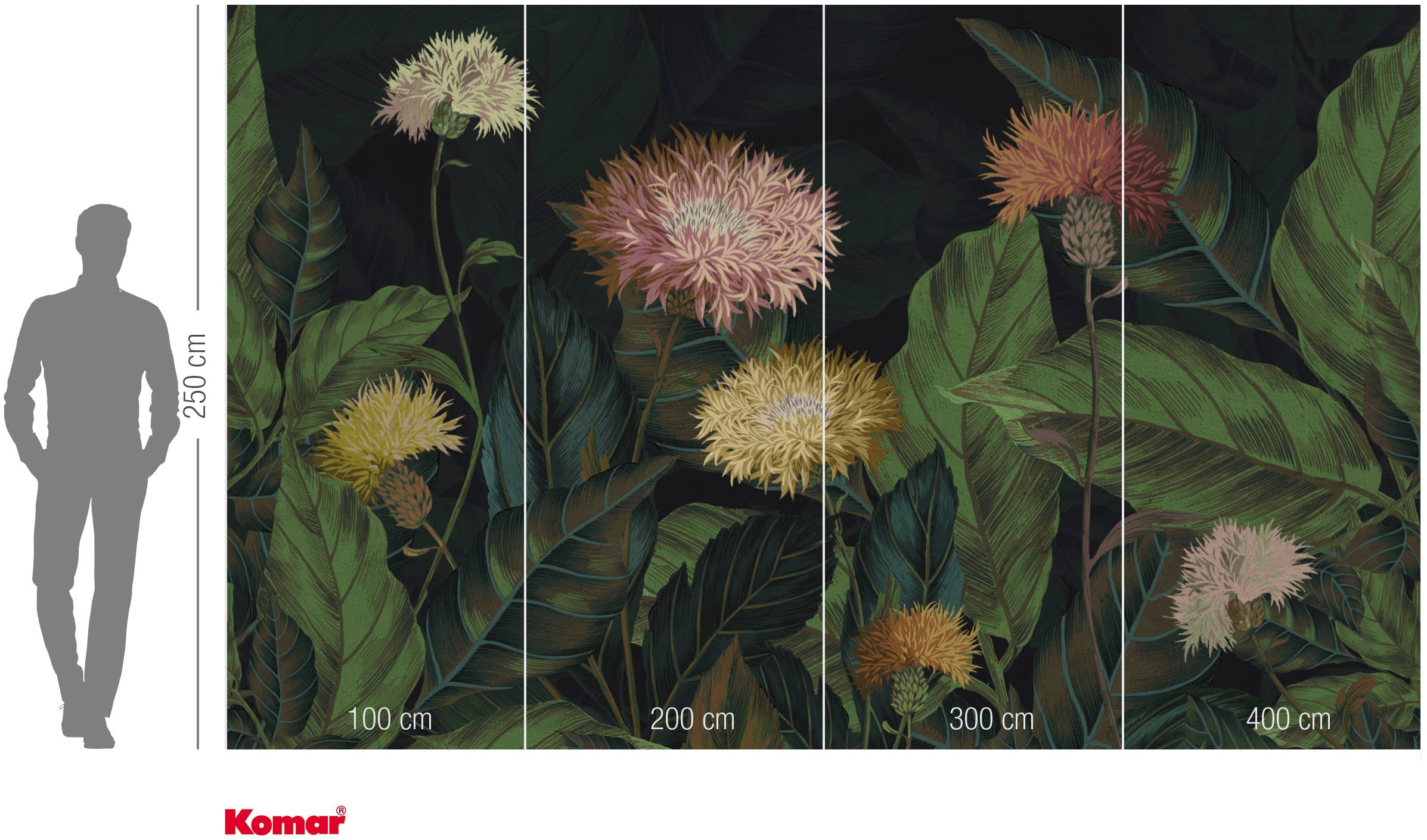 Komar Fototapete »Vlies Fototapete - Flowerly - Grösse 400 x 250 cm« Motiv | bedruckt glatt