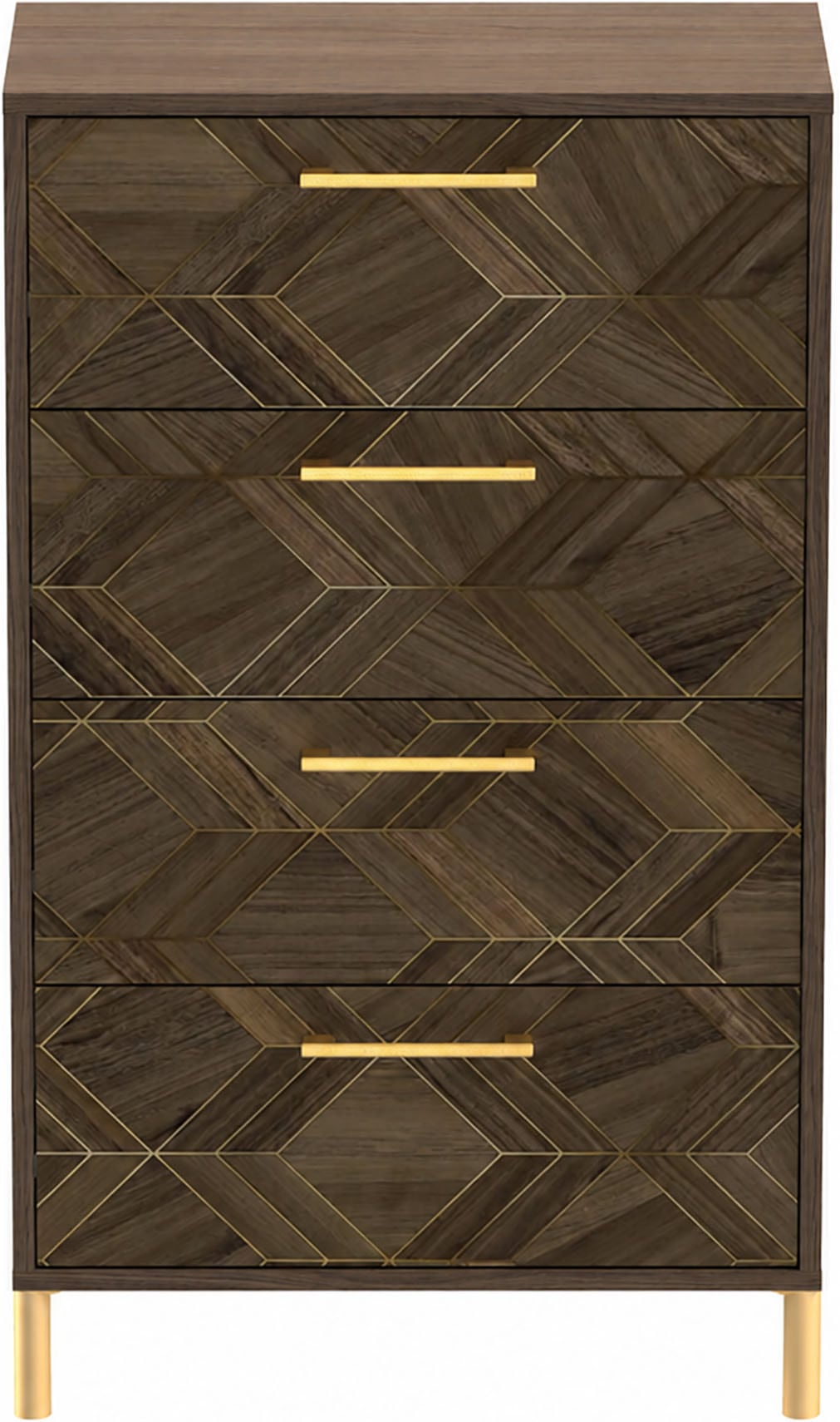 Schildmeyer Commode »Glenn, Art-Déco Design mit eleganten Goldakzenten, Made in Germany« 1 cuis tlg. Nussbaum Art-Déco Design mit eleganten Goldakzenten, Made in Germany