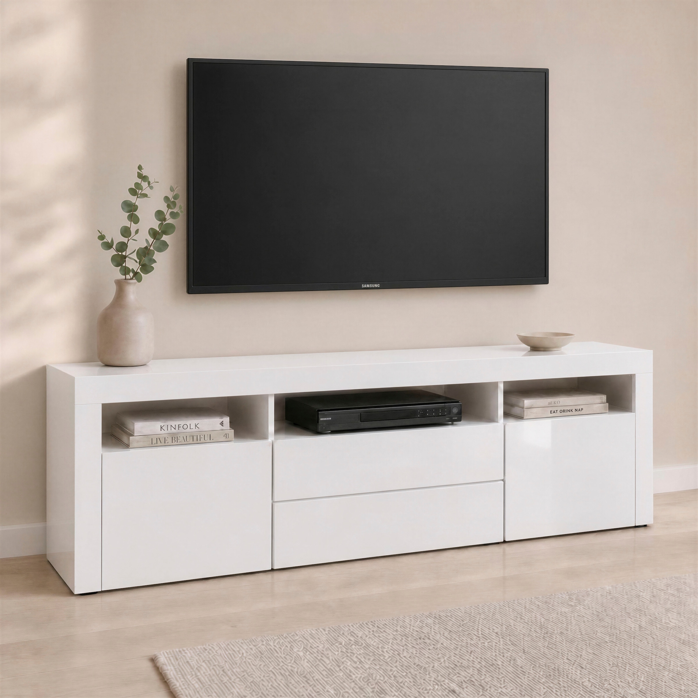 borchardt Möbel Table basse »Santa Fé, TV-Schrank 166 cm breit« fonction push-to-open, 2 portes, 2 tiroirs et 3 compartiments ouverts