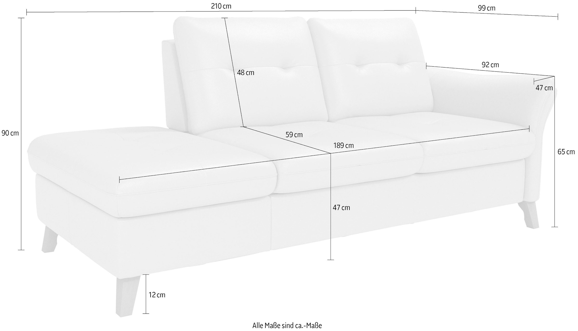 sit&more Recamiere »Göteborg« inklusive Federkern