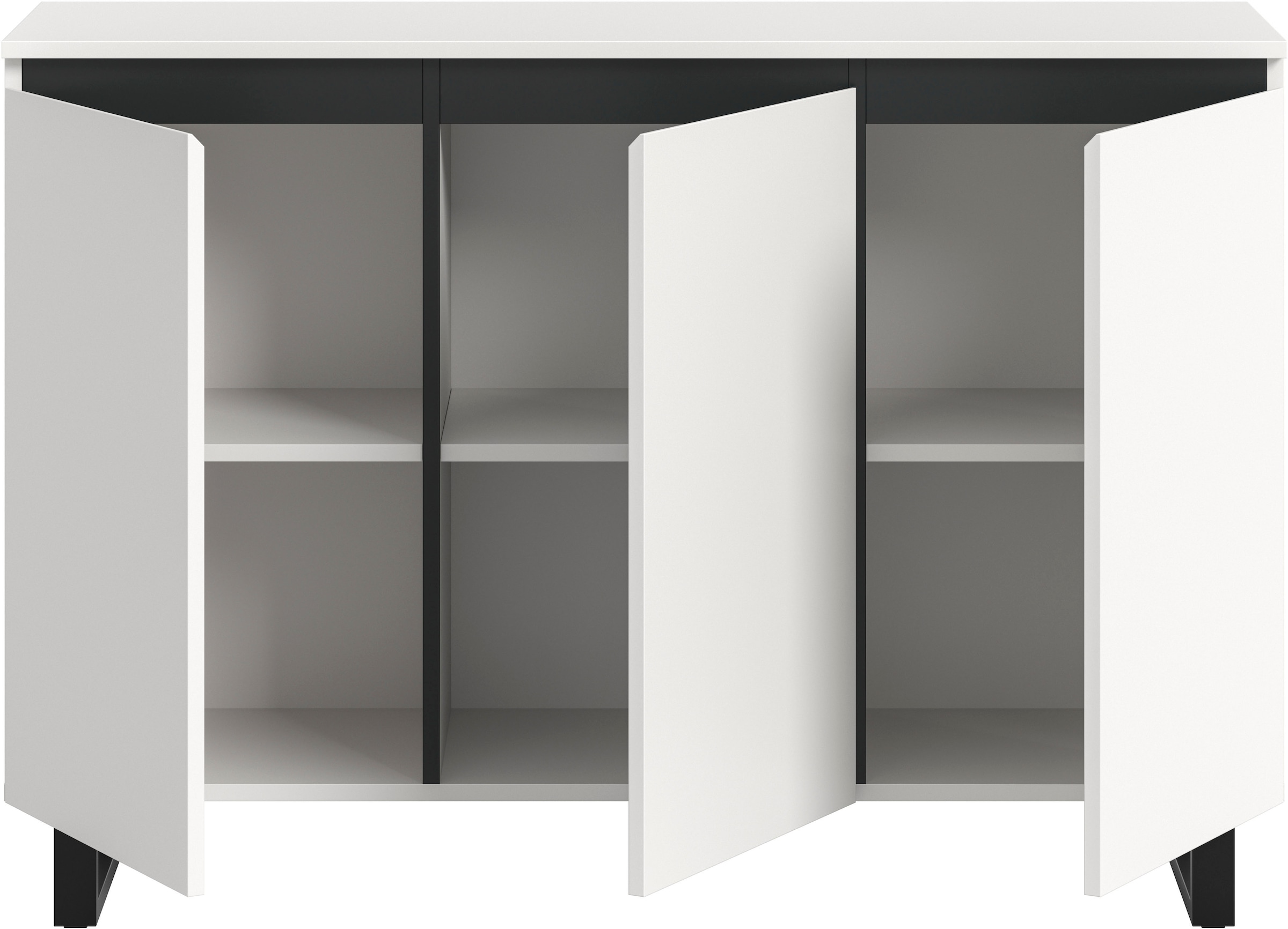 Home affaire Buffet »TOMA, Breite: 120 cm, mit Metall-Kufen-Fuss, 3 Türen, 3 Einlegeböden« buffet, commode, armoire, étagère, highboard