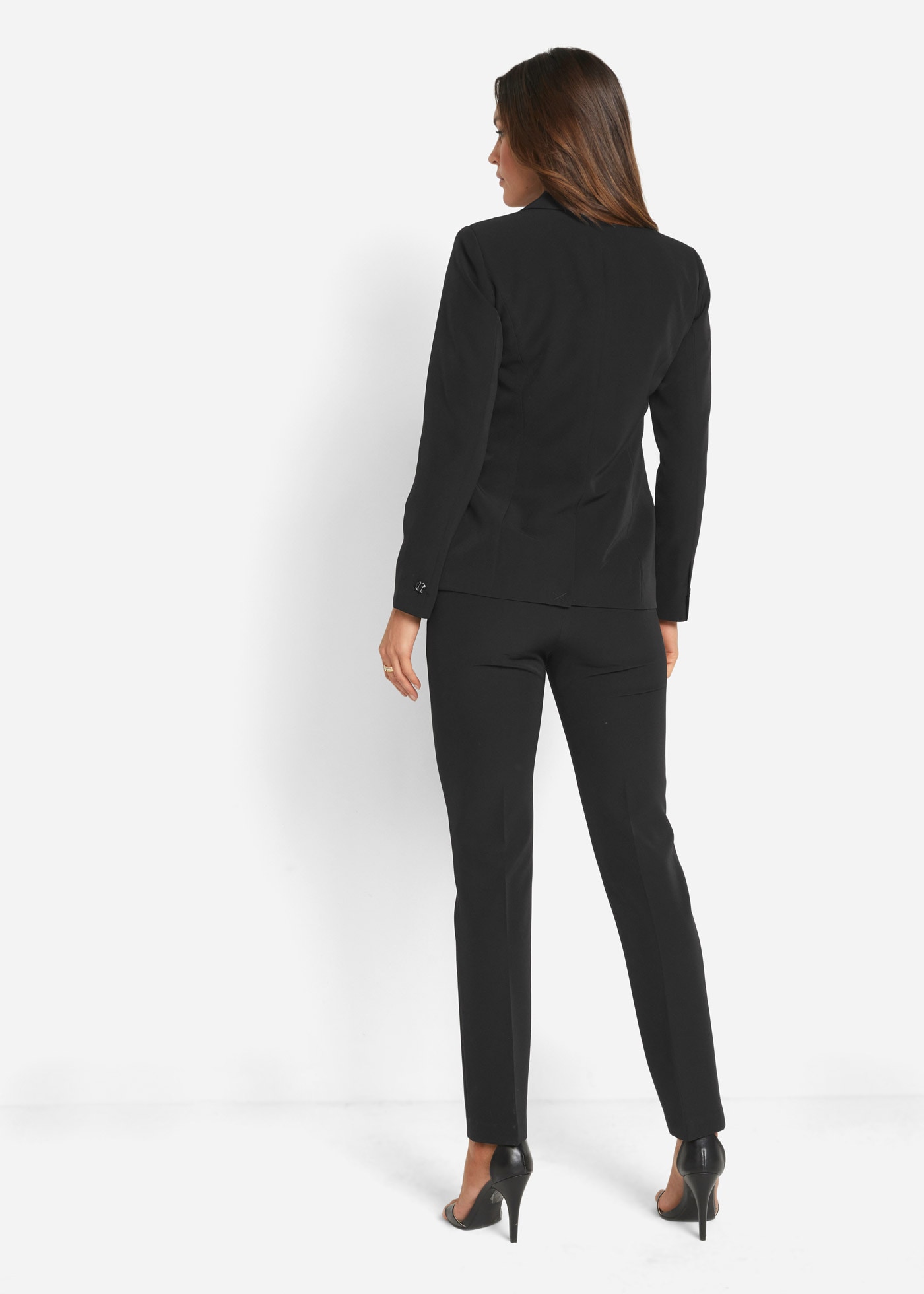 bonprix Tailleur pantalon »Hosenanzug (2-tlg.Set)« Set, 2 tlg. étroit bestehend aus Blazer und Hose, vollständig gefüttert, schmale Passform

