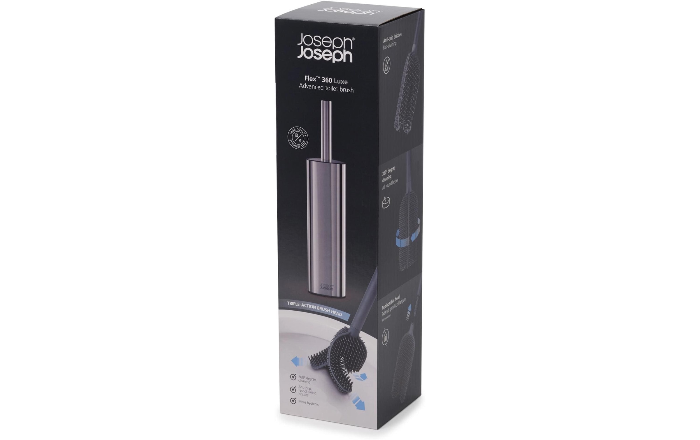 Joseph Joseph WC-Reinigungsbürste »Flex 360 Luxe Advanced« mit Edelstahloberfläche