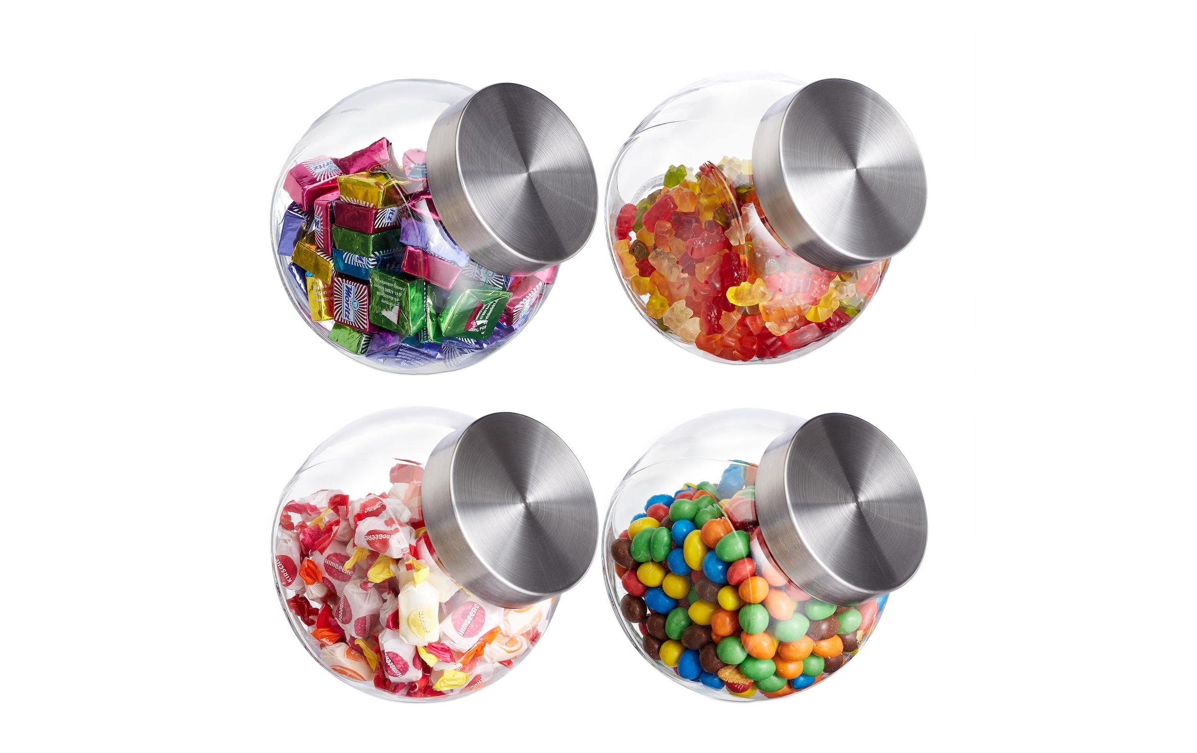 relaxdays Bocal à provisions »Bonbongläser 1,5 l« compatible lave-vaisselle