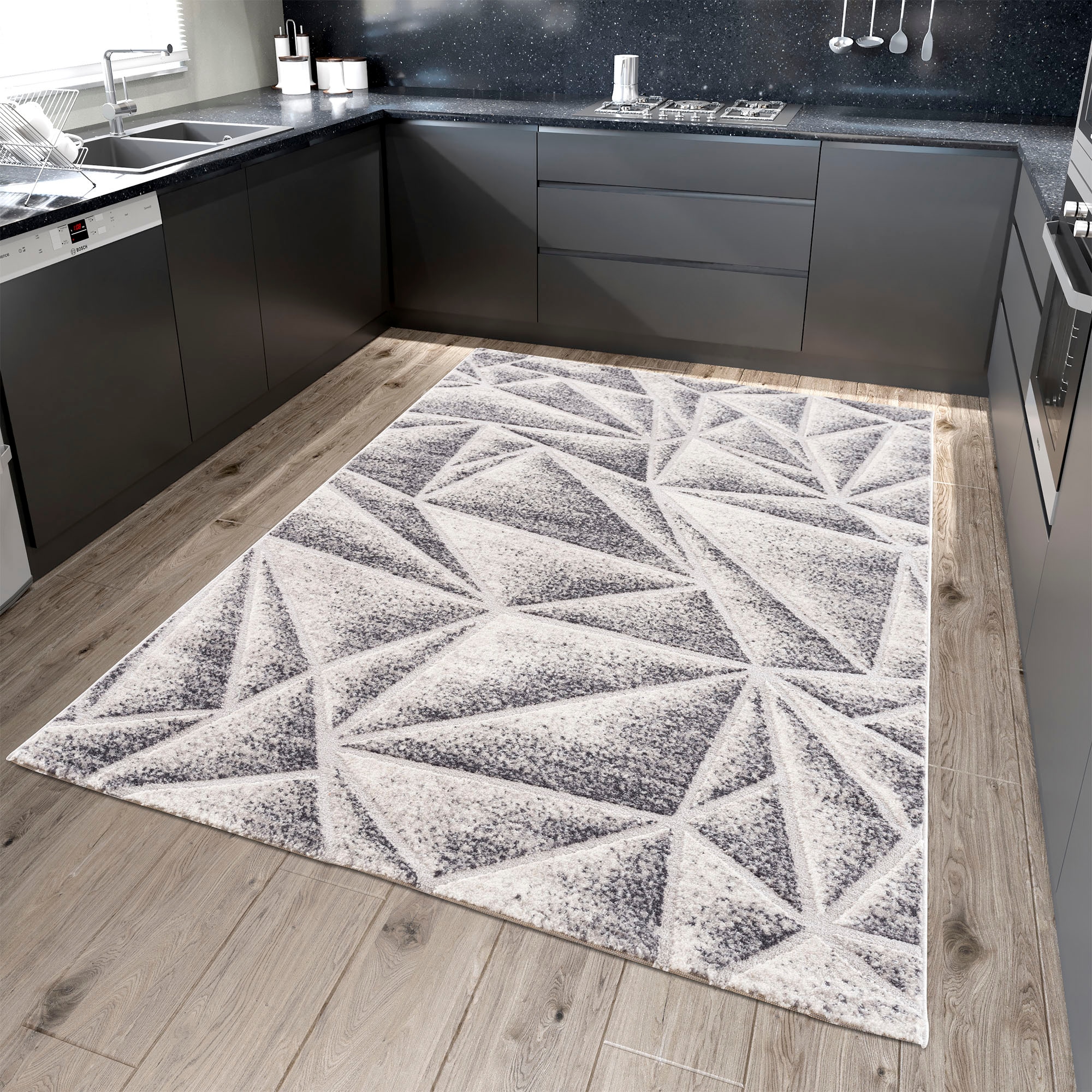 Sanat Teppich »Evra 7004« rechteckig 22 mm Höhe Wohnzimmer, Kurzflor, modern, Läufer