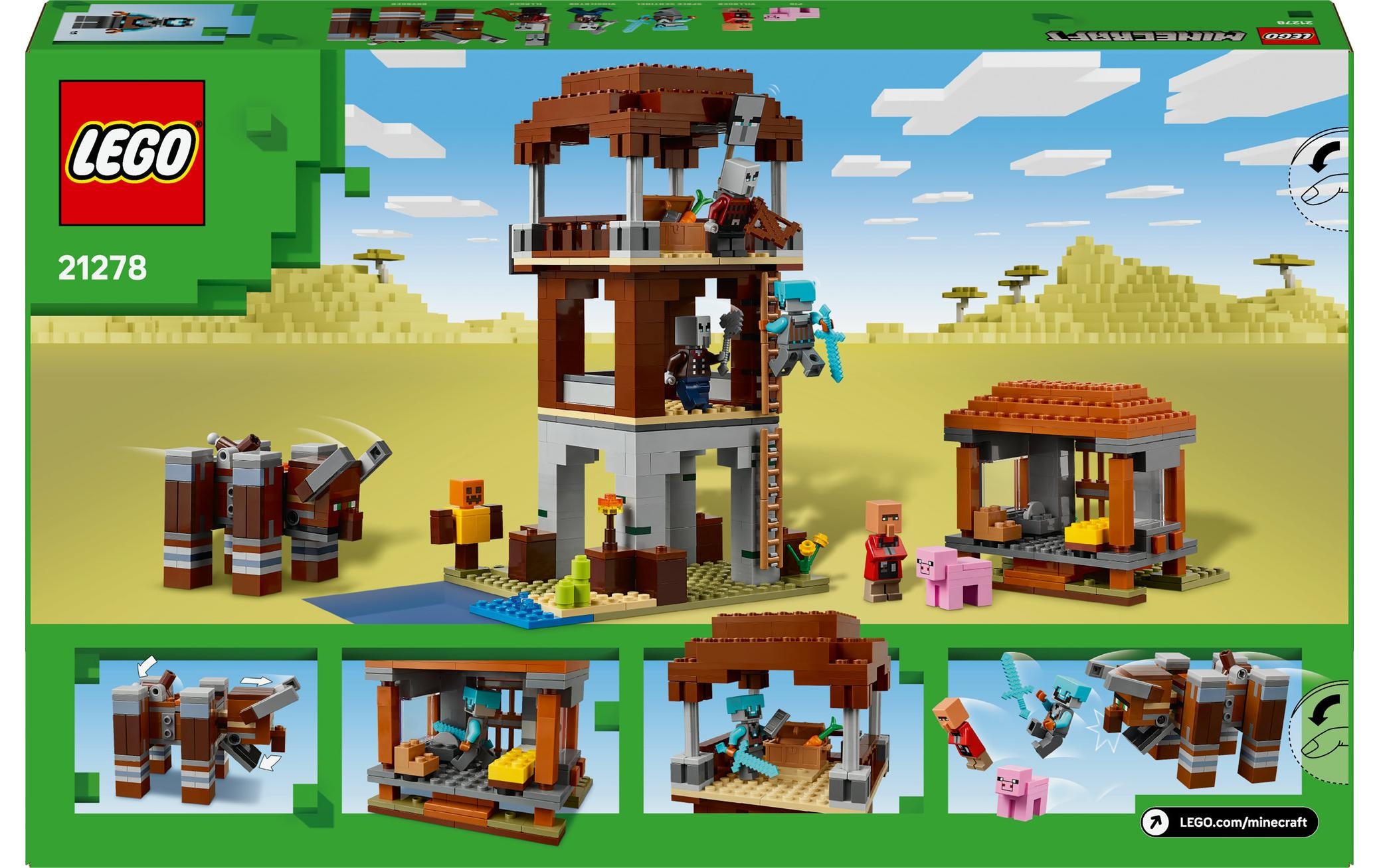 LEGO® Spielbausteine »Minecraft Ein Verwüster am Plünderer-Aussenposten 21278«