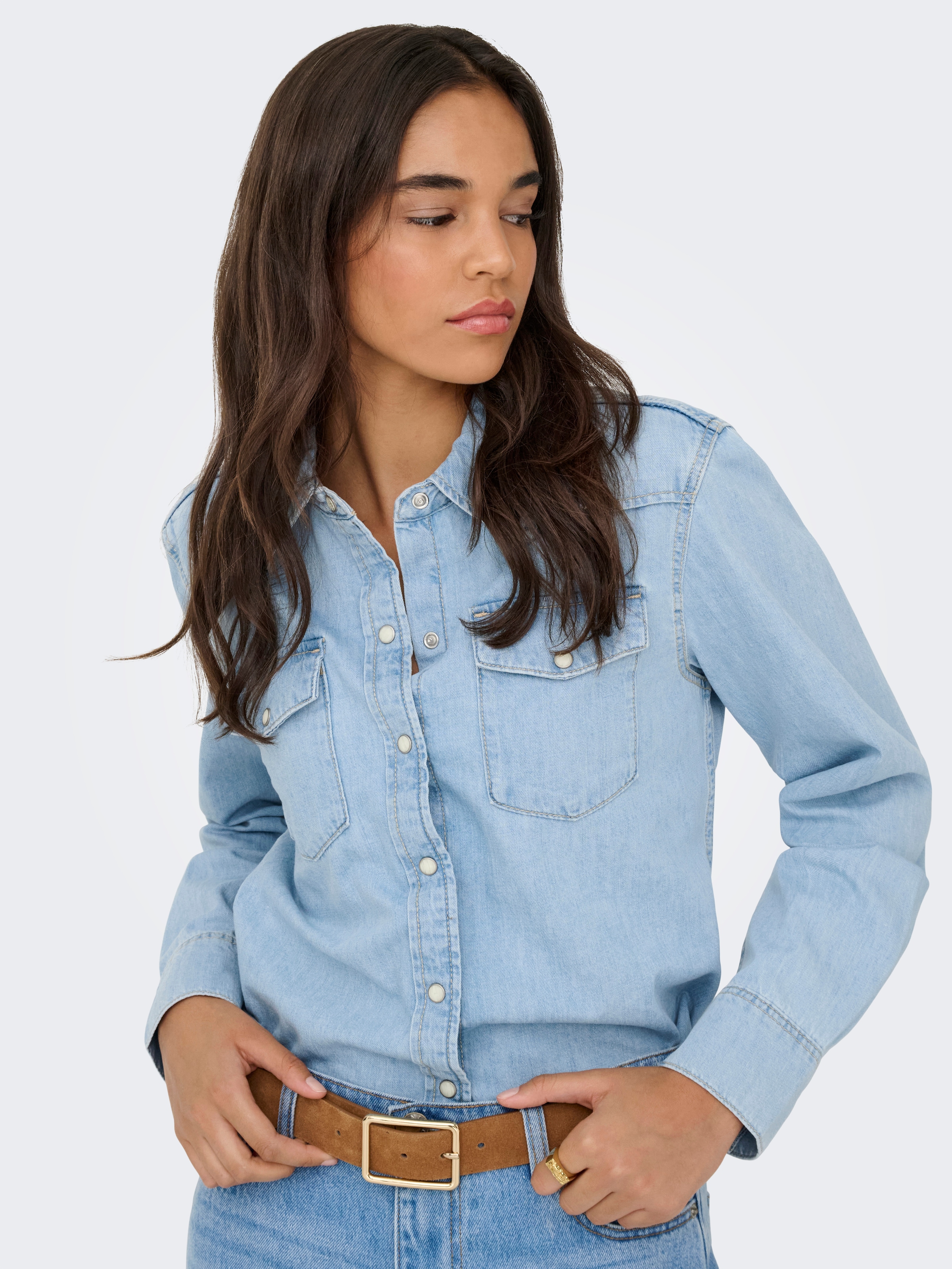 ONLY Jeansbluse »ONLCHARLIZE LS DNM SHIRT AKM NOOS« mit Brusttaschen