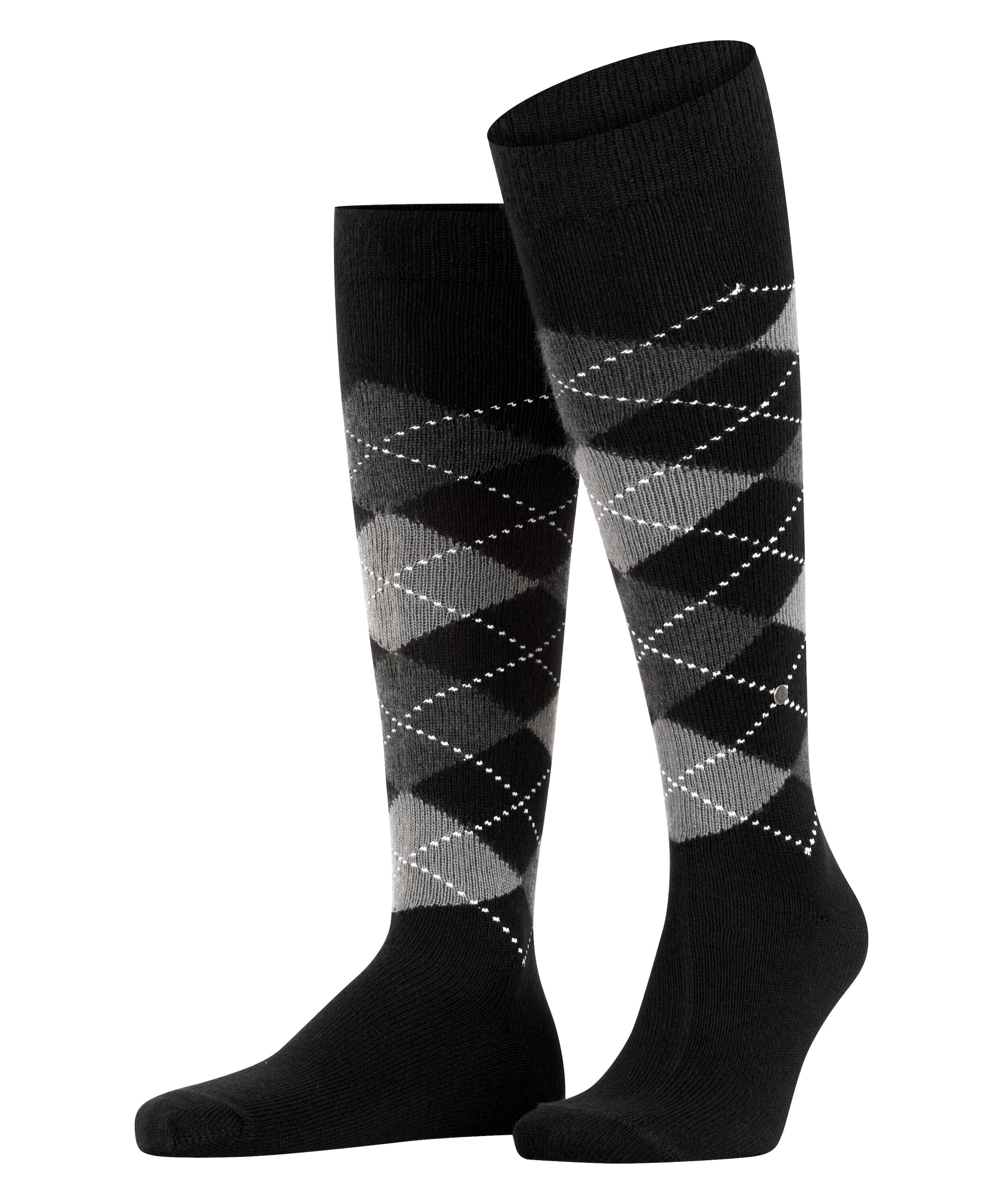Burlington Mi-bas »Preston« Taille unique 40-46, motif Argyle, particulièrement doux
