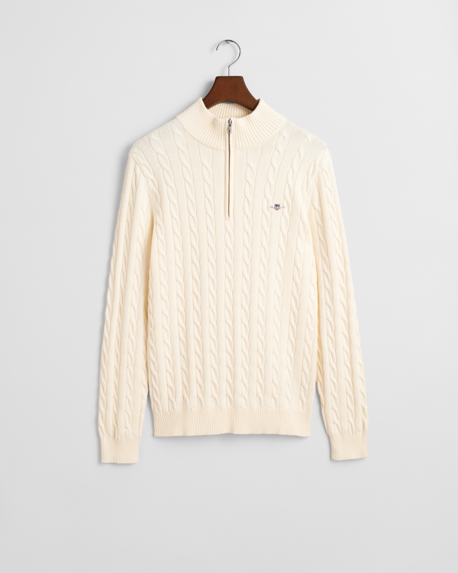 Gant Pull en tricot »COTTON CABLE HALF ZIP« Mit Rundhalsausschnitt