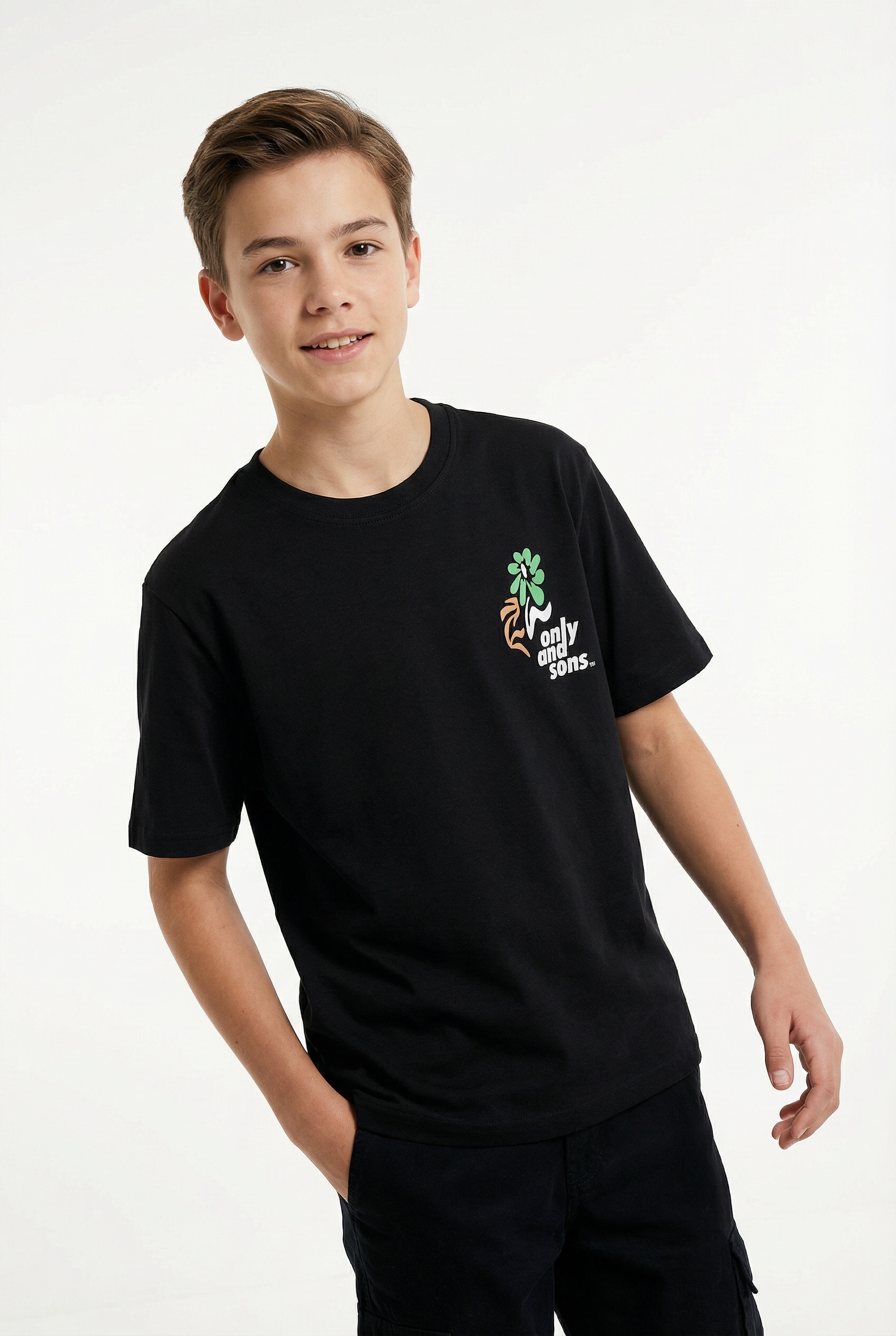 ONLY & SONS junior T-shirt »OSJFRED LAURENT FLOW.  RLX SS JRS NOOS« Baumwolle, relaxed fit